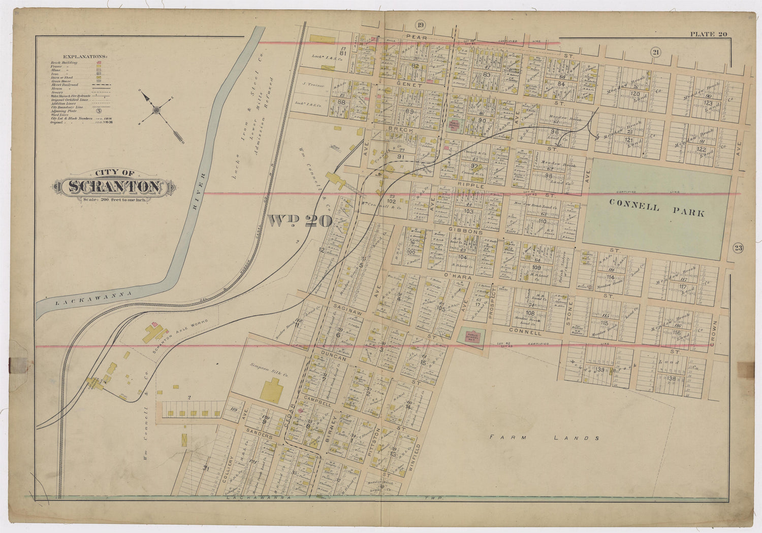 Image 23 of Atlas of Surveys of the City of Scranton and Borough of Dunmore, Pennslyvania from Atlas of Surveys of the City of Scranton and Borough of Dunmore, Pennslyvania : Compiled from Actual Surveys and City Records 1898 by Relic Map Company