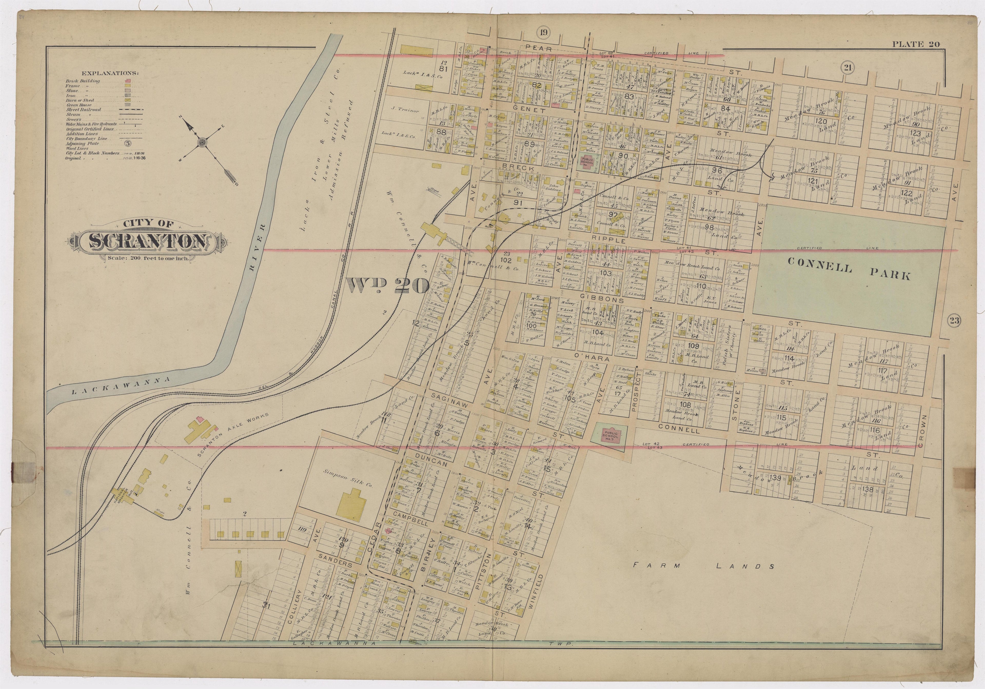 Image 23 of Atlas of Surveys of the City of Scranton and Borough of Dunmore, Pennslyvania from Atlas of Surveys of the City of Scranton and Borough of Dunmore, Pennslyvania : Compiled from Actual Surveys and City Records 1898 by Relic Map Company