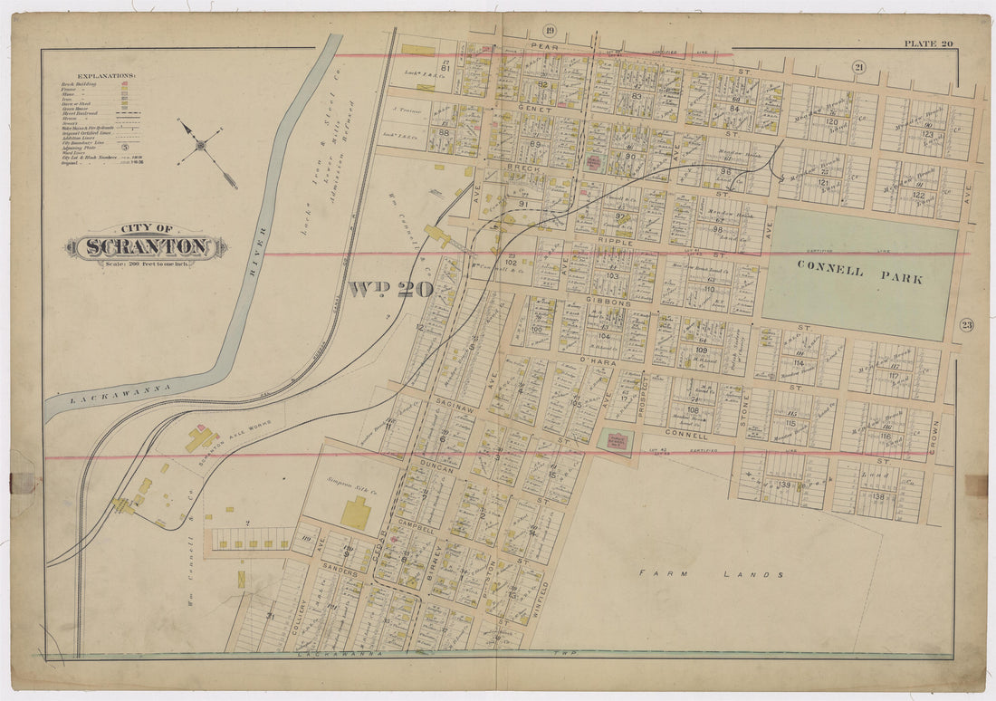 Image 22 of Atlas of Surveys of the City of Scranton and Borough of Dunmore, Pennslyvania from Atlas of Surveys of the City of Scranton and Borough of Dunmore, Pennslyvania : Compiled from Actual Surveys and City Records 1898 by Relic Map Company