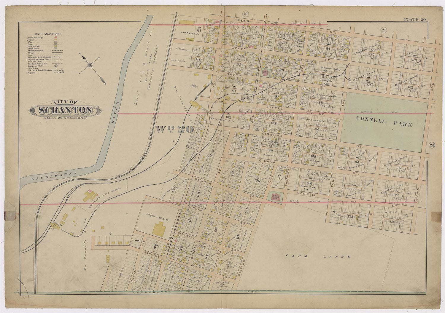 Image 22 of Atlas of Surveys of the City of Scranton and Borough of Dunmore, Pennslyvania from Atlas of Surveys of the City of Scranton and Borough of Dunmore, Pennslyvania : Compiled from Actual Surveys and City Records 1898 by Relic Map Company