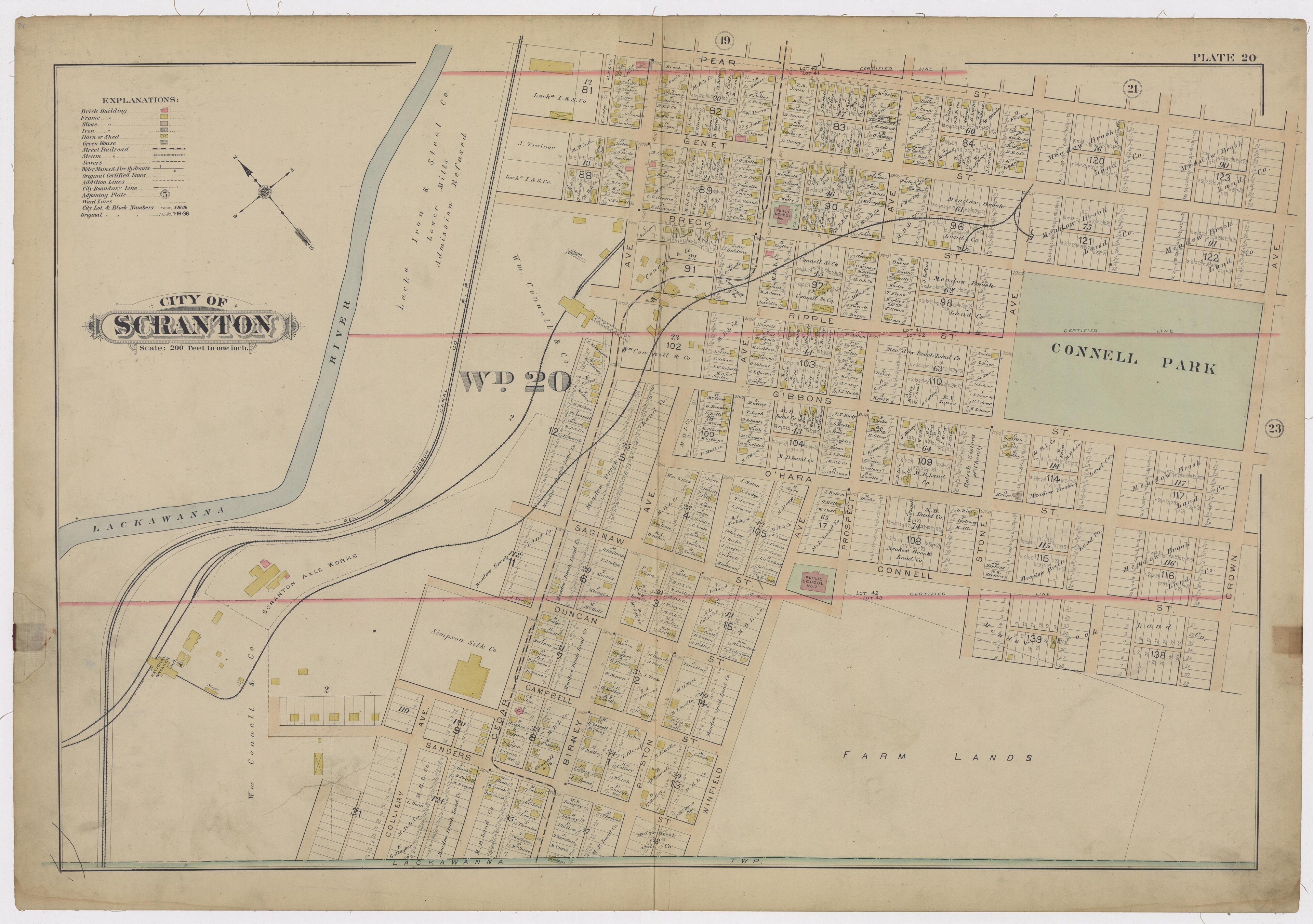 Image 22 of Atlas of Surveys of the City of Scranton and Borough of Dunmore, Pennslyvania from Atlas of Surveys of the City of Scranton and Borough of Dunmore, Pennslyvania : Compiled from Actual Surveys and City Records 1898 by Relic Map Company