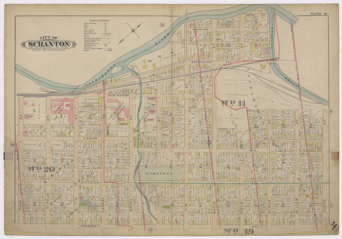 Image 21 of Atlas of Surveys of the City of Scranton and Borough of Dunmore, Pennslyvania from Atlas of Surveys of the City of Scranton and Borough of Dunmore, Pennslyvania : Compiled from Actual Surveys and City Records 1898 by Relic Map Company