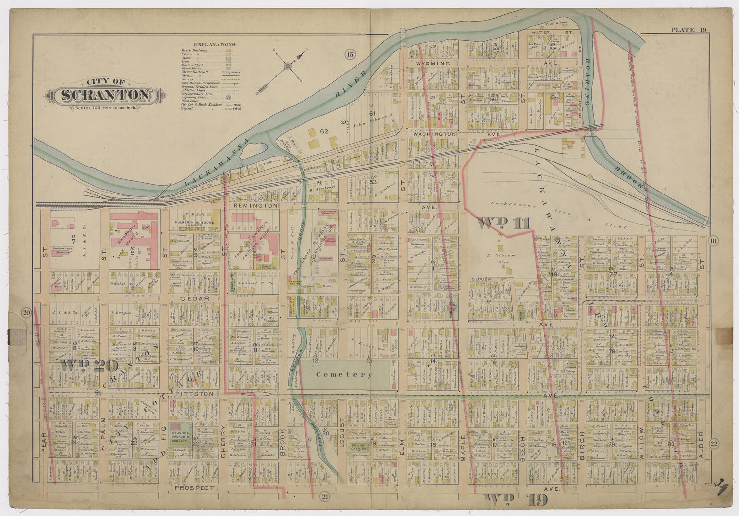 Image 21 of Atlas of Surveys of the City of Scranton and Borough of Dunmore, Pennslyvania from Atlas of Surveys of the City of Scranton and Borough of Dunmore, Pennslyvania : Compiled from Actual Surveys and City Records 1898 by Relic Map Company