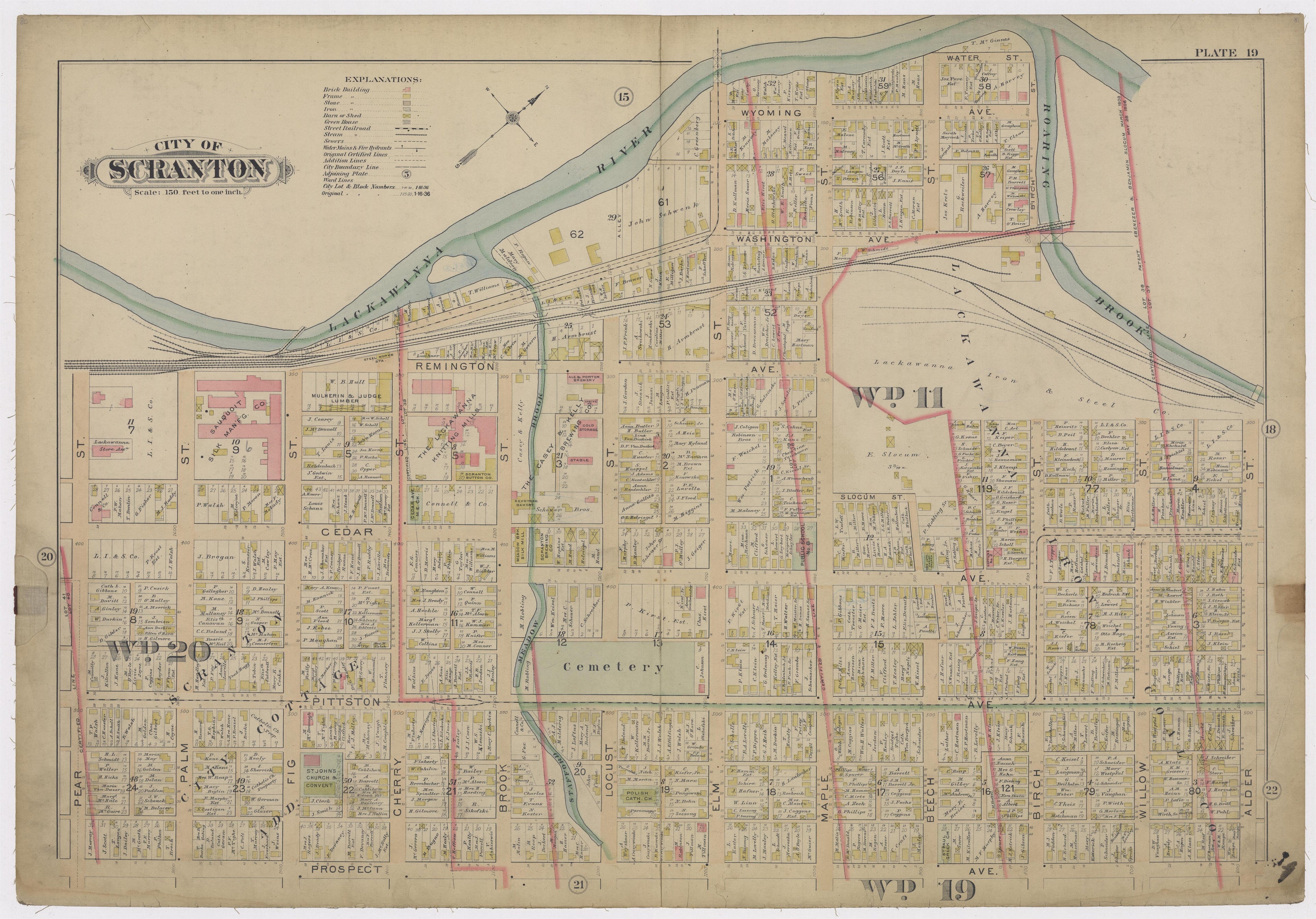 Image 21 of Atlas of Surveys of the City of Scranton and Borough of Dunmore, Pennslyvania from Atlas of Surveys of the City of Scranton and Borough of Dunmore, Pennslyvania : Compiled from Actual Surveys and City Records 1898 by Relic Map Company