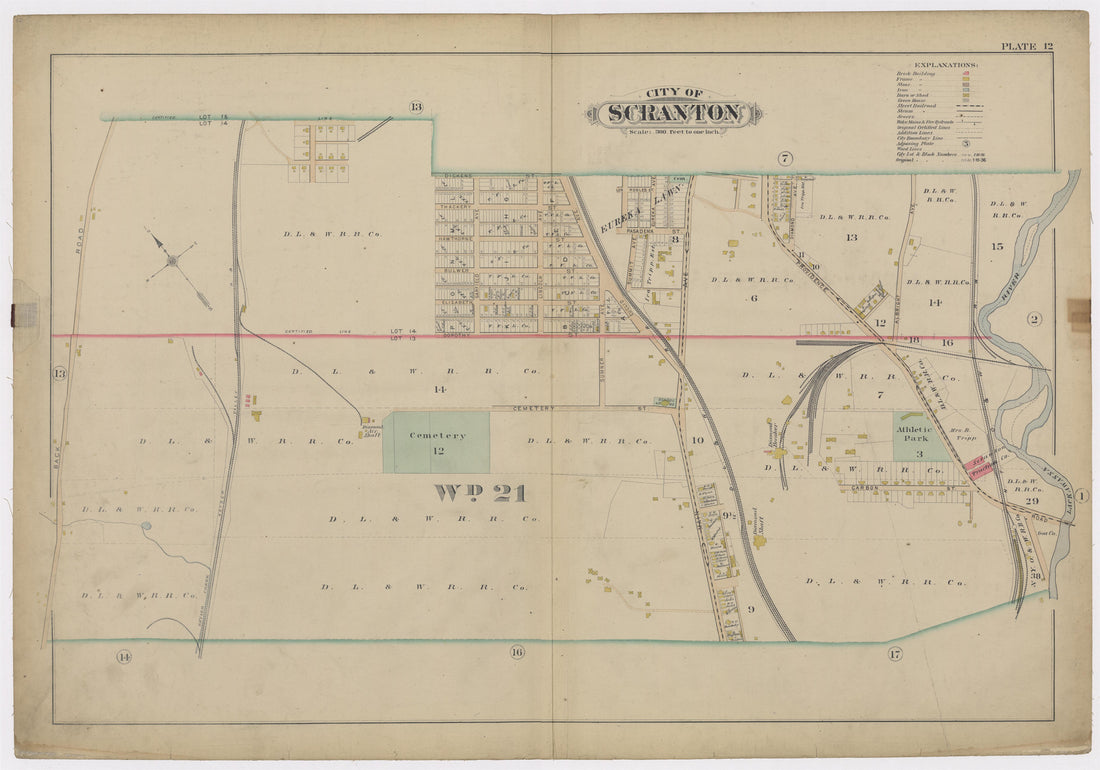 Image 14 of Atlas of Surveys of the City of Scranton and Borough of Dunmore, Pennslyvania from Atlas of Surveys of the City of Scranton and Borough of Dunmore, Pennslyvania : Compiled from Actual Surveys and City Records 1898 by Relic Map Company