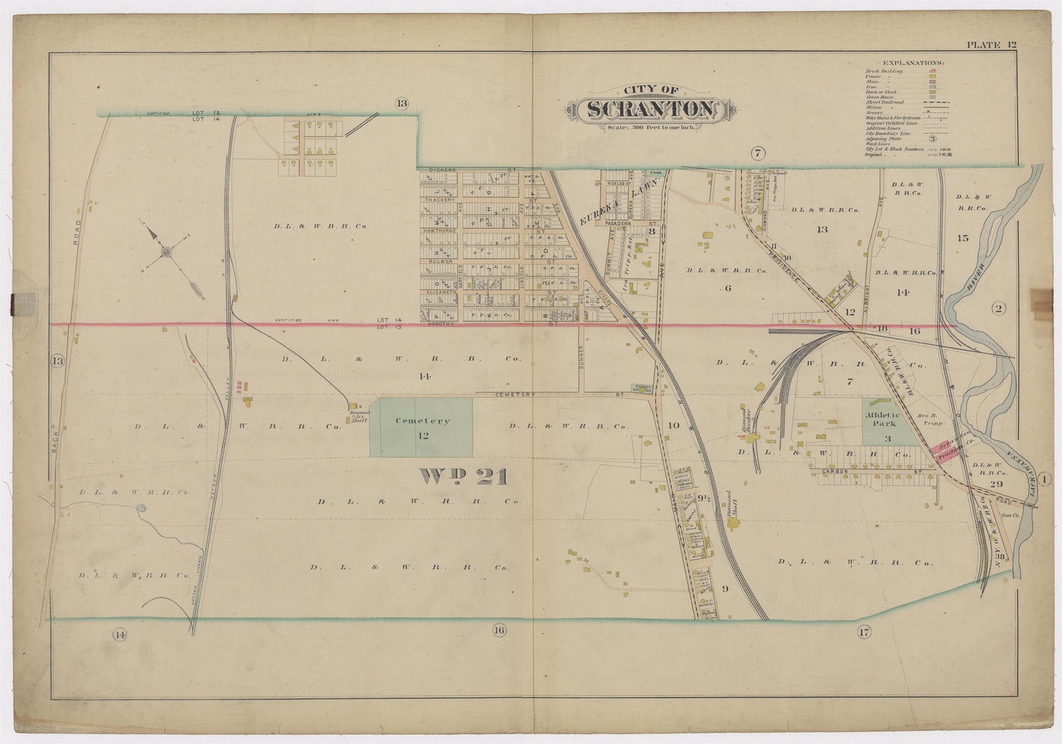 Image 14 of Atlas of Surveys of the City of Scranton and Borough of Dunmore, Pennslyvania from Atlas of Surveys of the City of Scranton and Borough of Dunmore, Pennslyvania : Compiled from Actual Surveys and City Records 1898 by Relic Map Company