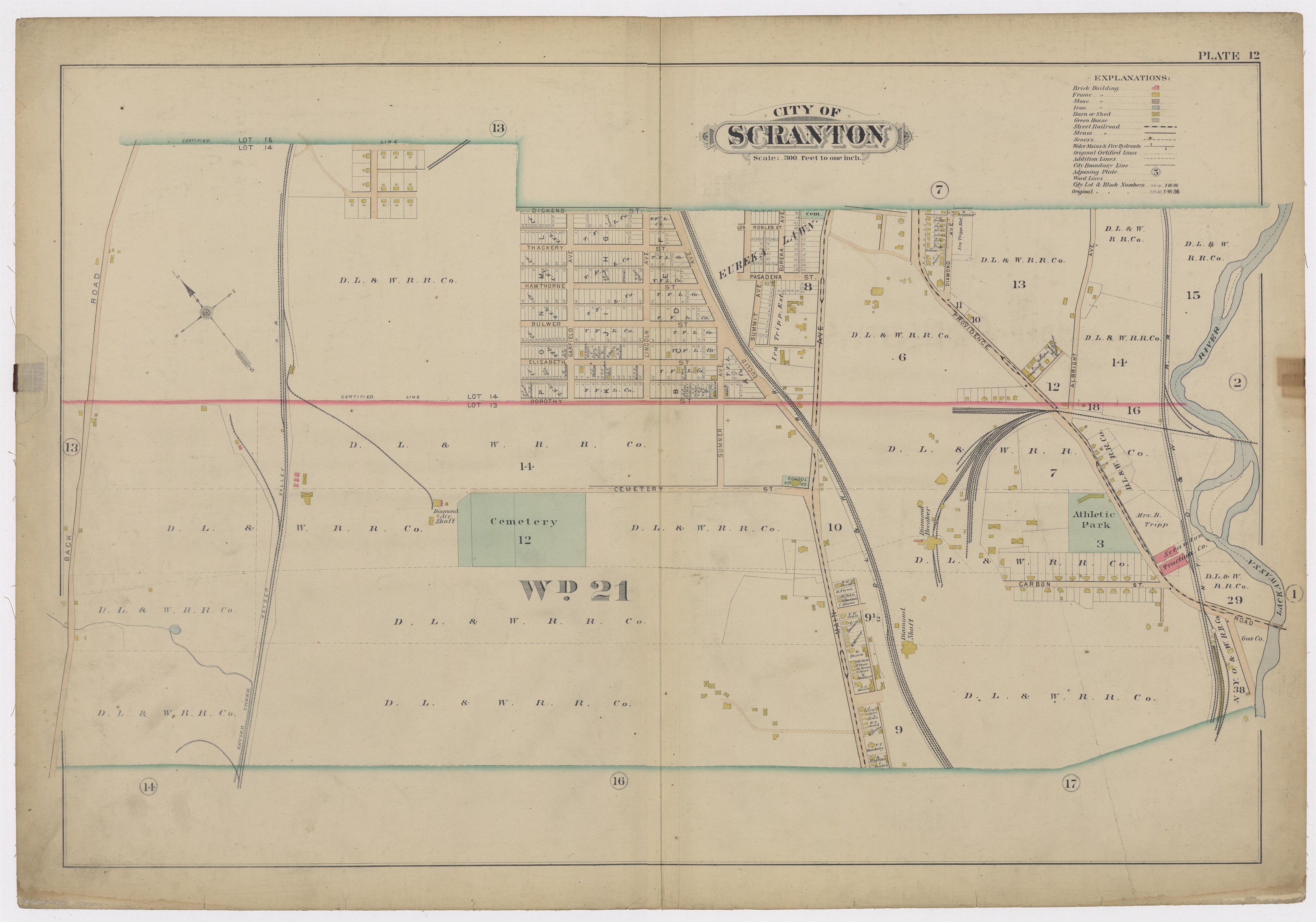 Image 14 of Atlas of Surveys of the City of Scranton and Borough of Dunmore, Pennslyvania from Atlas of Surveys of the City of Scranton and Borough of Dunmore, Pennslyvania : Compiled from Actual Surveys and City Records 1898 by Relic Map Company
