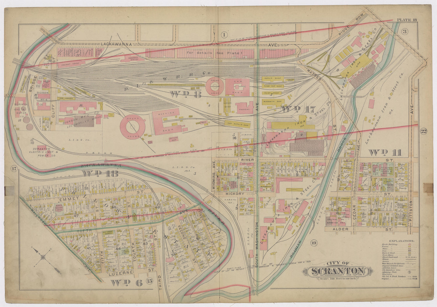 Image 20 of Atlas of Surveys of the City of Scranton and Borough of Dunmore, Pennslyvania from Atlas of Surveys of the City of Scranton and Borough of Dunmore, Pennslyvania : Compiled from Actual Surveys and City Records 1898 by Relic Map Company