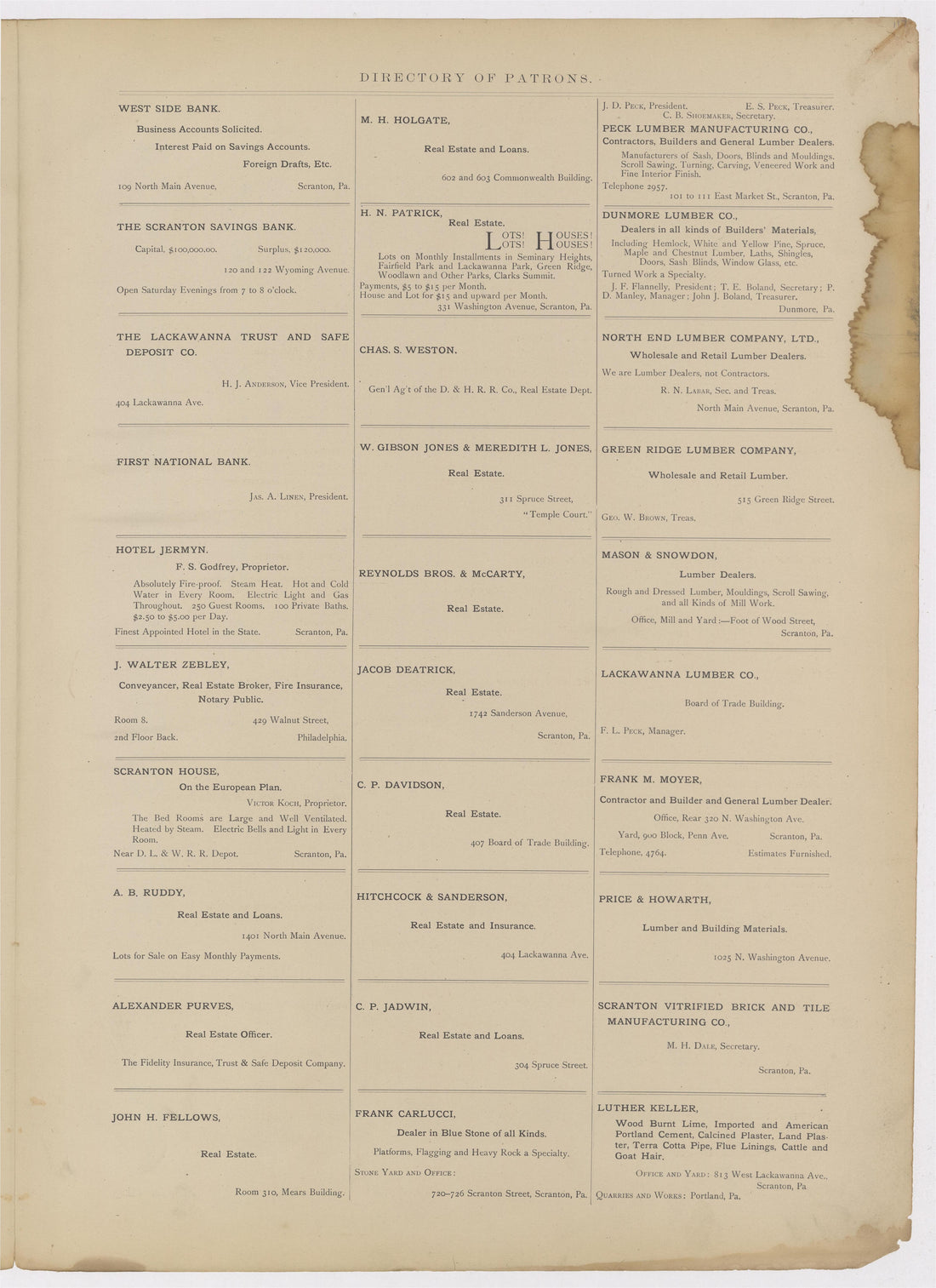 Image 33 of Atlas of Surveys of the City of Scranton and Borough of Dunmore, Pennslyvania from Atlas of Surveys of the City of Scranton and Borough of Dunmore, Pennslyvania : Compiled from Actual Surveys and City Records 1898 by Relic Map Company