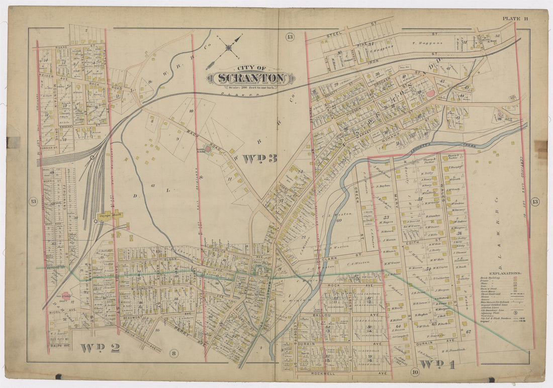 Image 13 of Atlas of Surveys of the City of Scranton and Borough of Dunmore, Pennslyvania from Atlas of Surveys of the City of Scranton and Borough of Dunmore, Pennslyvania : Compiled from Actual Surveys and City Records 1898 by Relic Map Company