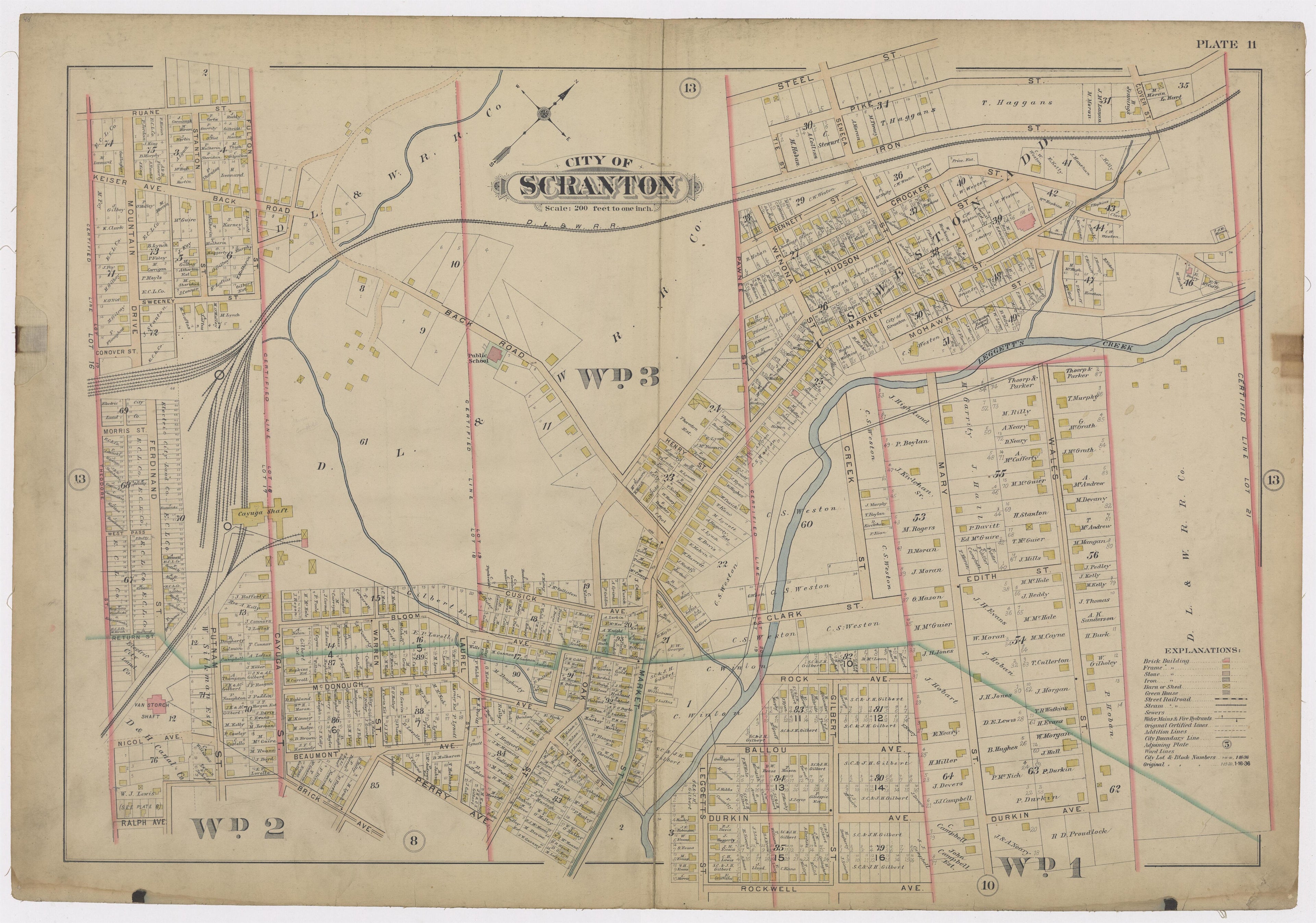 Image 13 of Atlas of Surveys of the City of Scranton and Borough of Dunmore, Pennslyvania from Atlas of Surveys of the City of Scranton and Borough of Dunmore, Pennslyvania : Compiled from Actual Surveys and City Records 1898 by Relic Map Company
