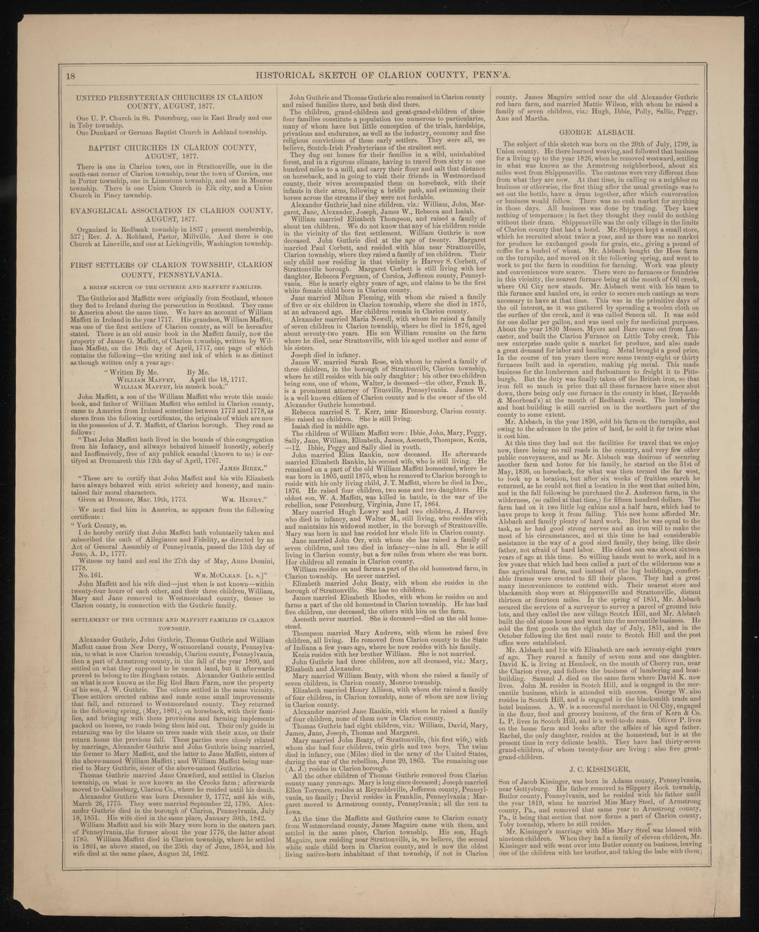 Historical Sketch of Clarion County, Pa.--10 from Caldwell&