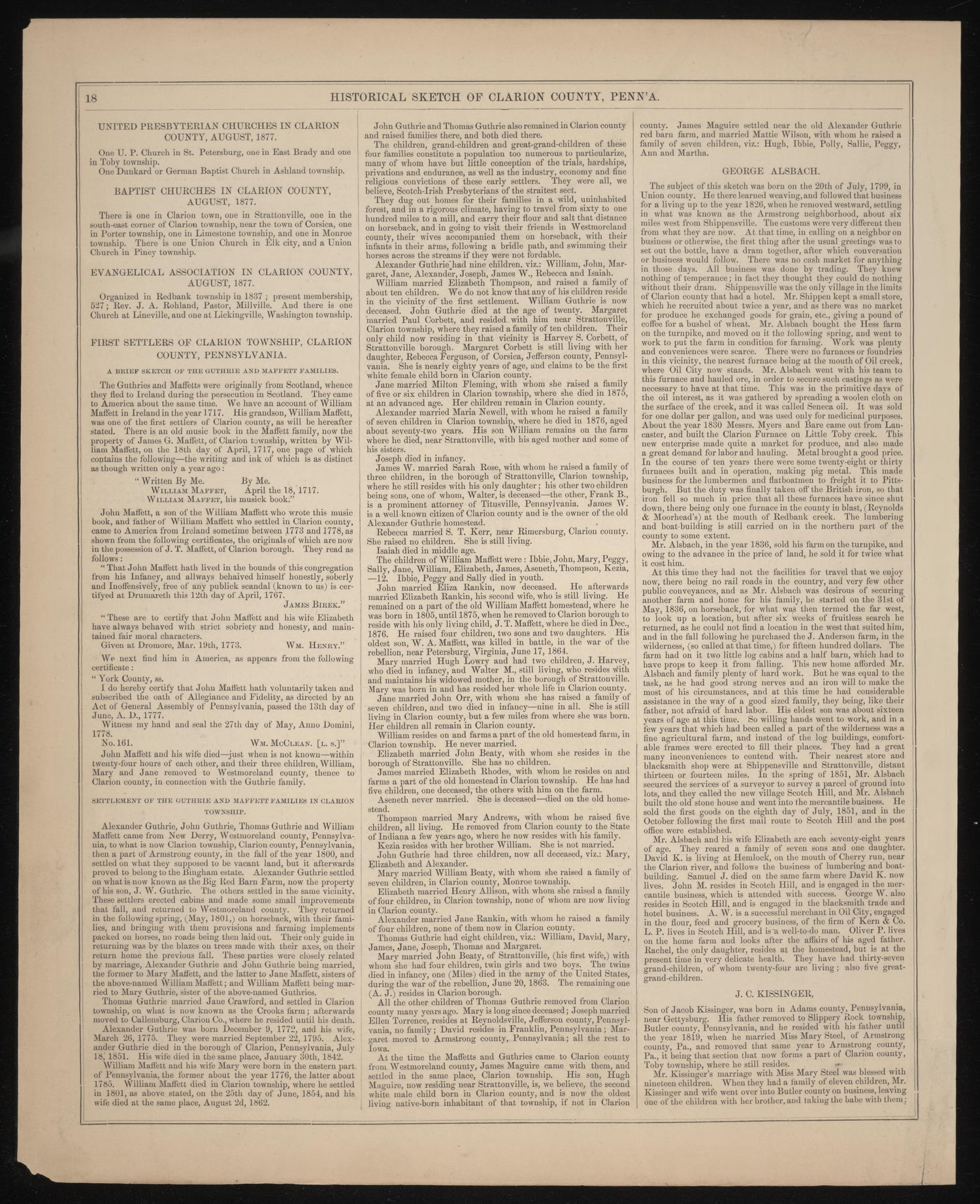 Historical Sketch of Clarion County, Pa.--10 from Caldwell&