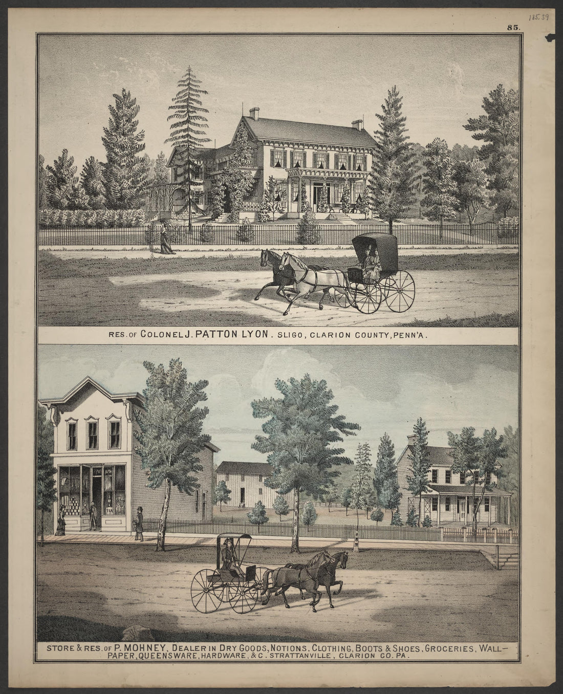 J. Patton Lyon and P. Mohney Residences from Caldwell&