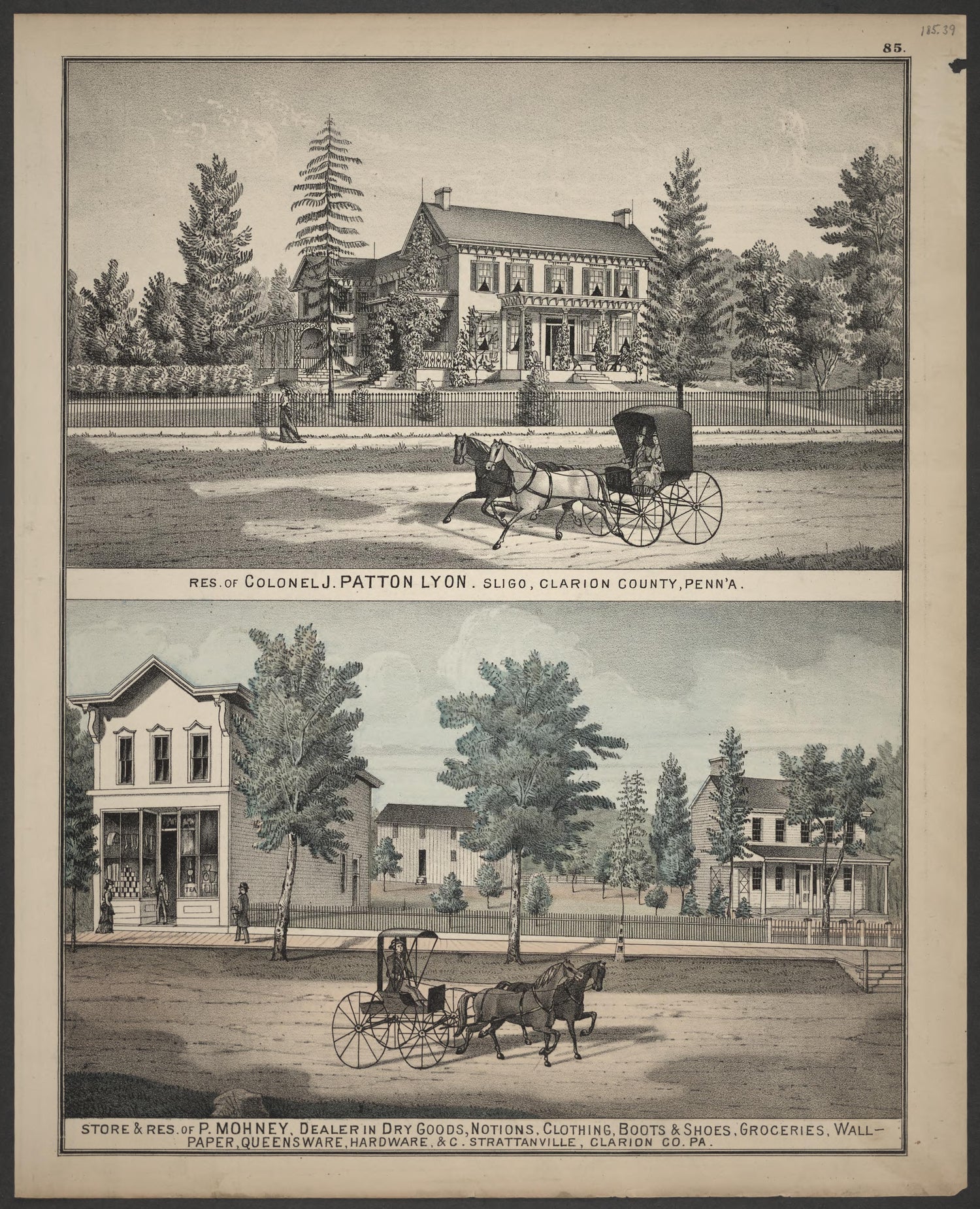 J. Patton Lyon and P. Mohney Residences from Caldwell&