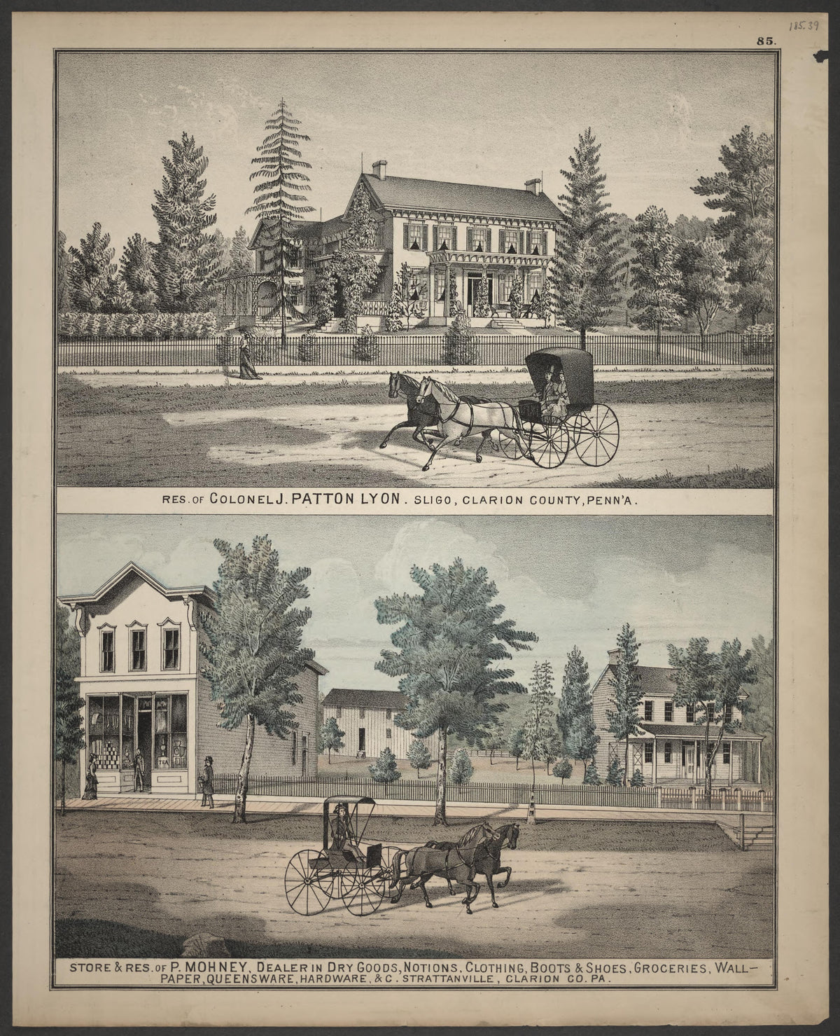 J. Patton Lyon and P. Mohney Residences from Caldwell&