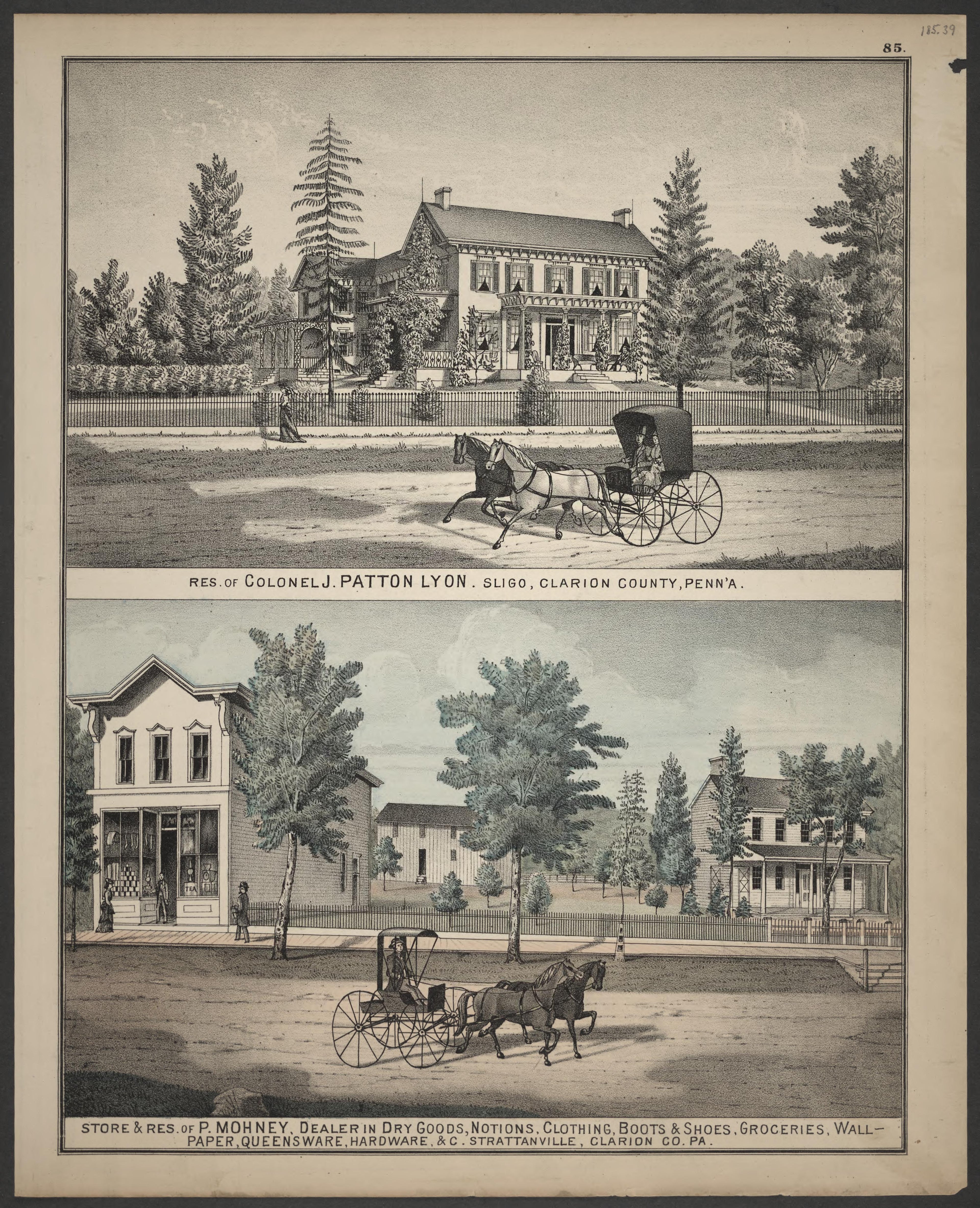 J. Patton Lyon and P. Mohney Residences from Caldwell&