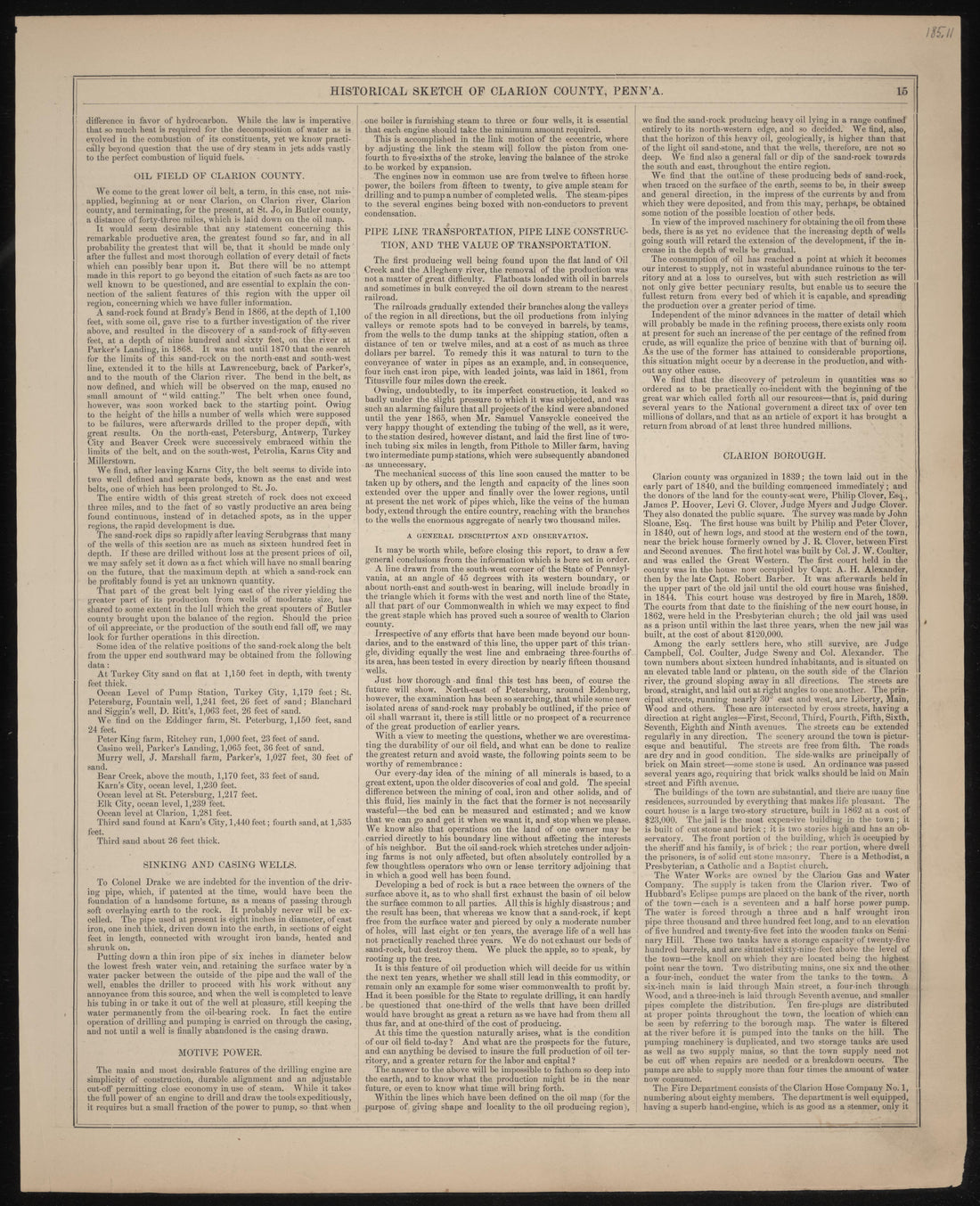 Historical Sketch of Clarion County, Pa.--7 from Caldwell&