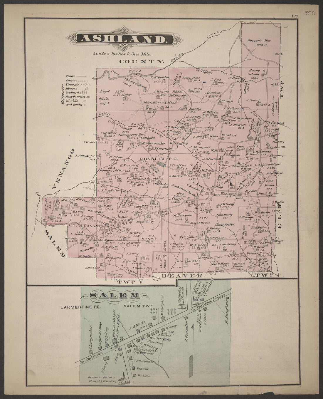 Ashland and Salem Maps from Caldwell&