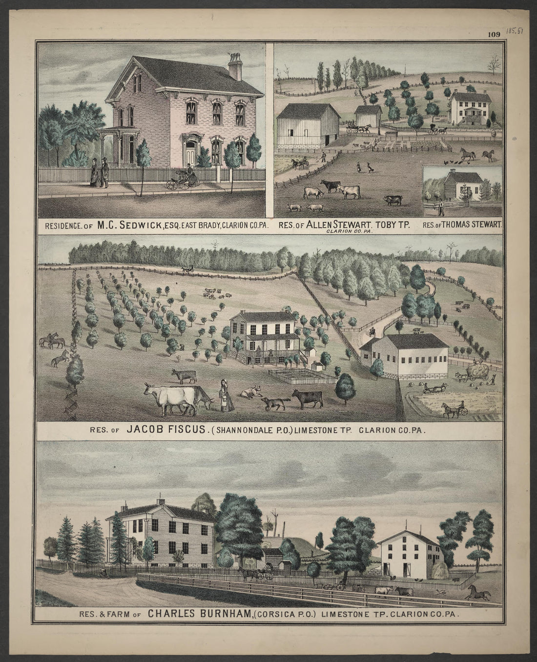 M.C. Sedwick, Allen Stewart, Jacob Fiscus, Charles Burnham Residences from Caldwell&