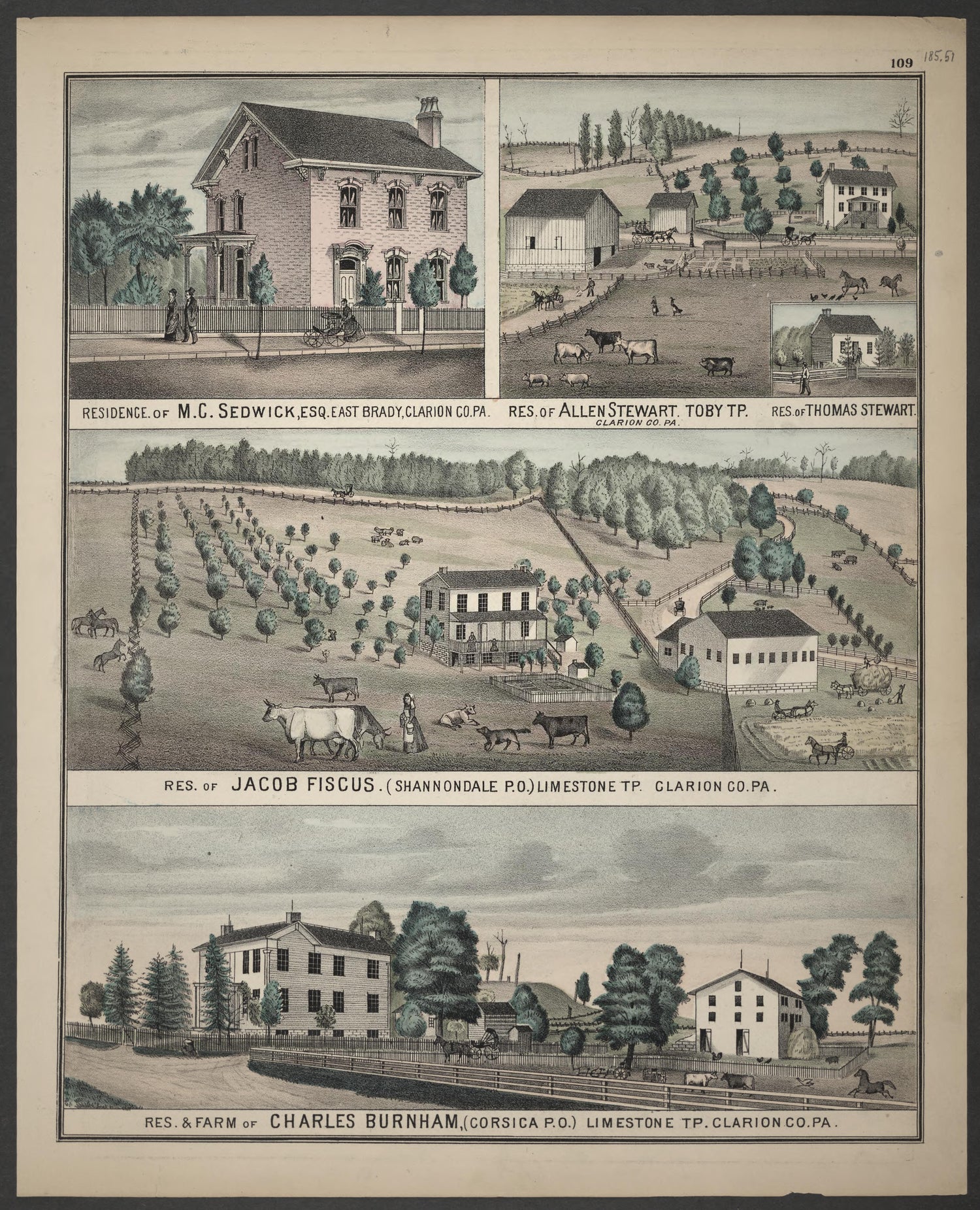 M.C. Sedwick, Allen Stewart, Jacob Fiscus, Charles Burnham Residences from Caldwell&