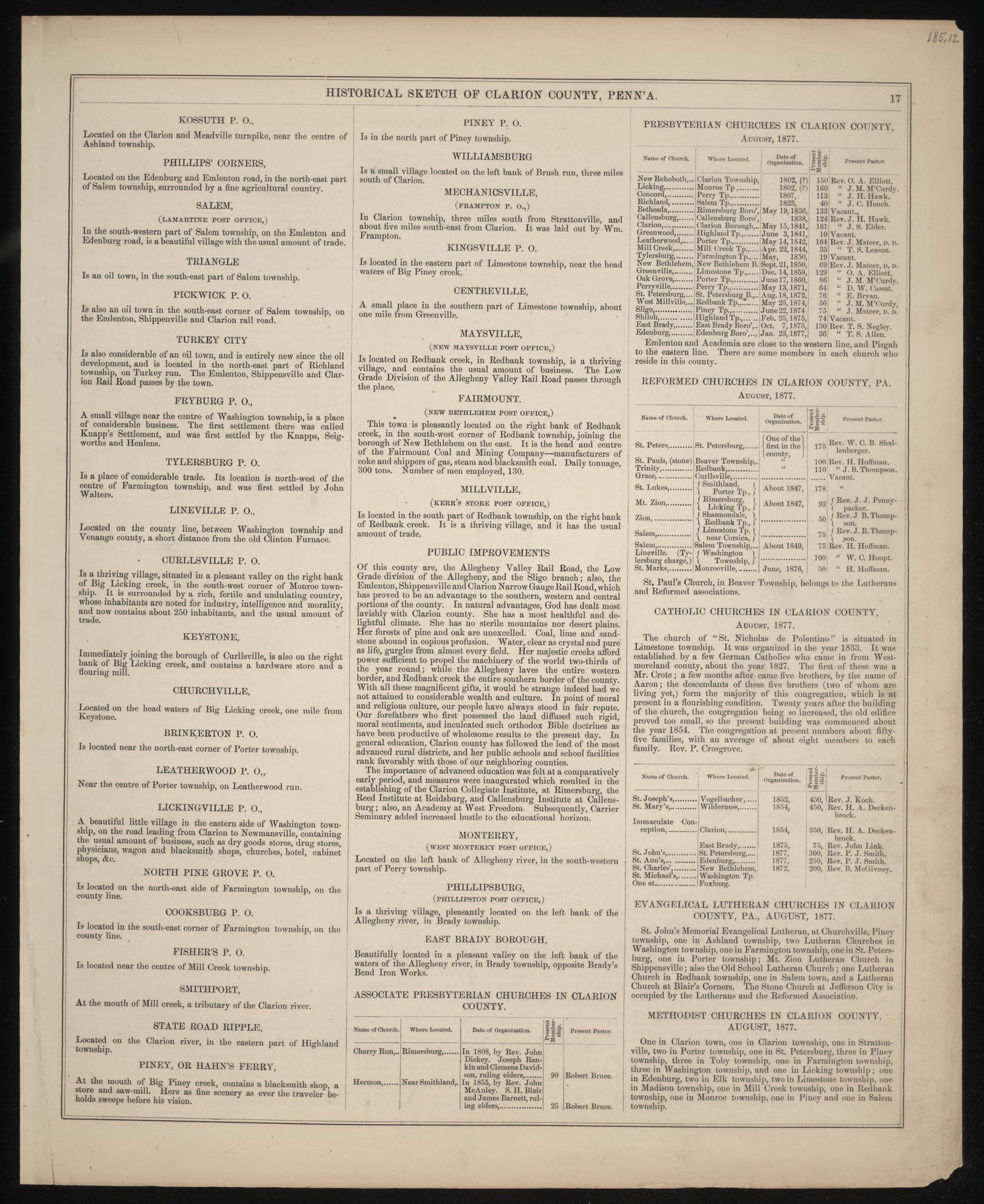 Historical Sketch of Clarion County, Pa.--9 from Caldwell&
