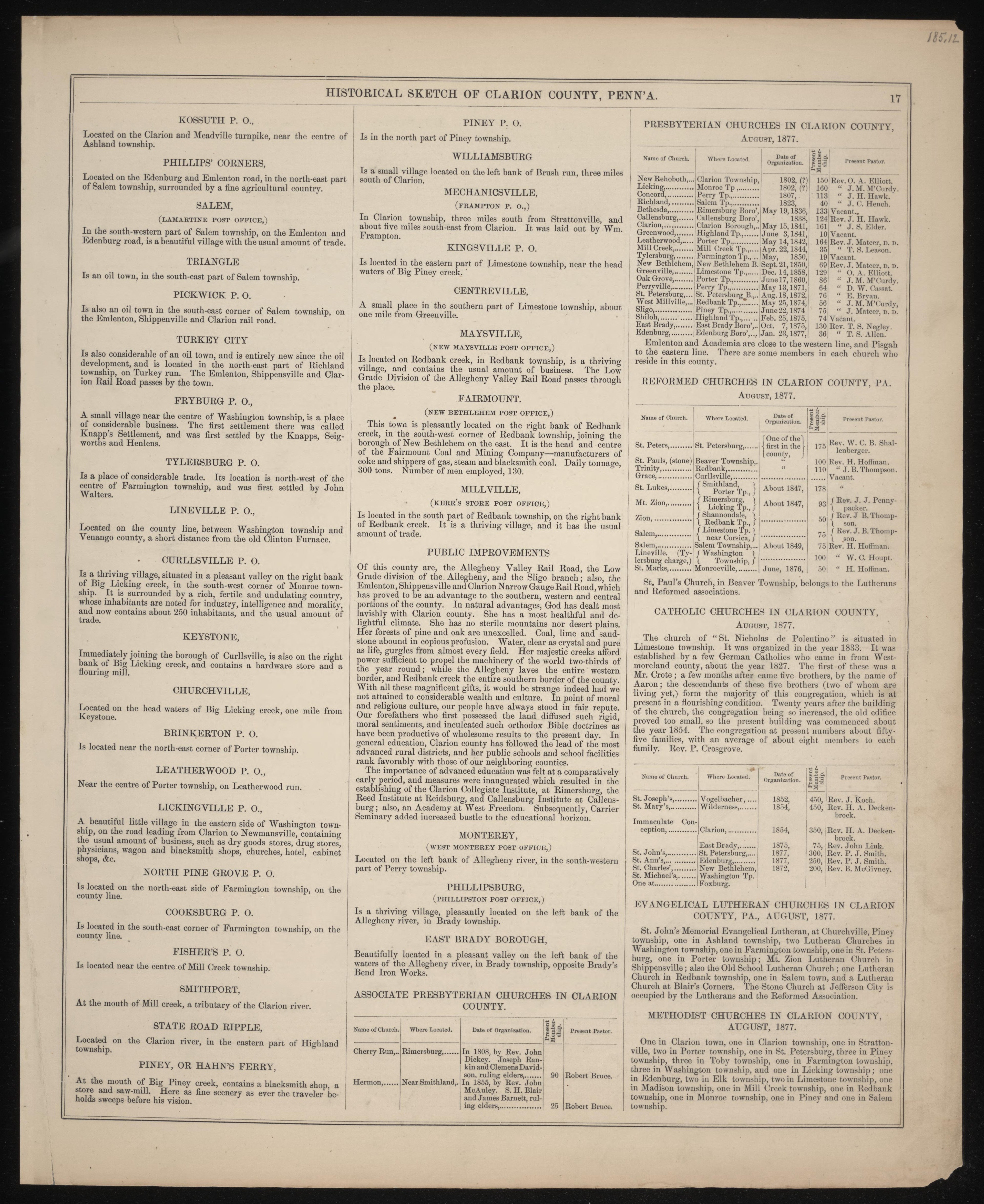 Historical Sketch of Clarion County, Pa.--9 from Caldwell&