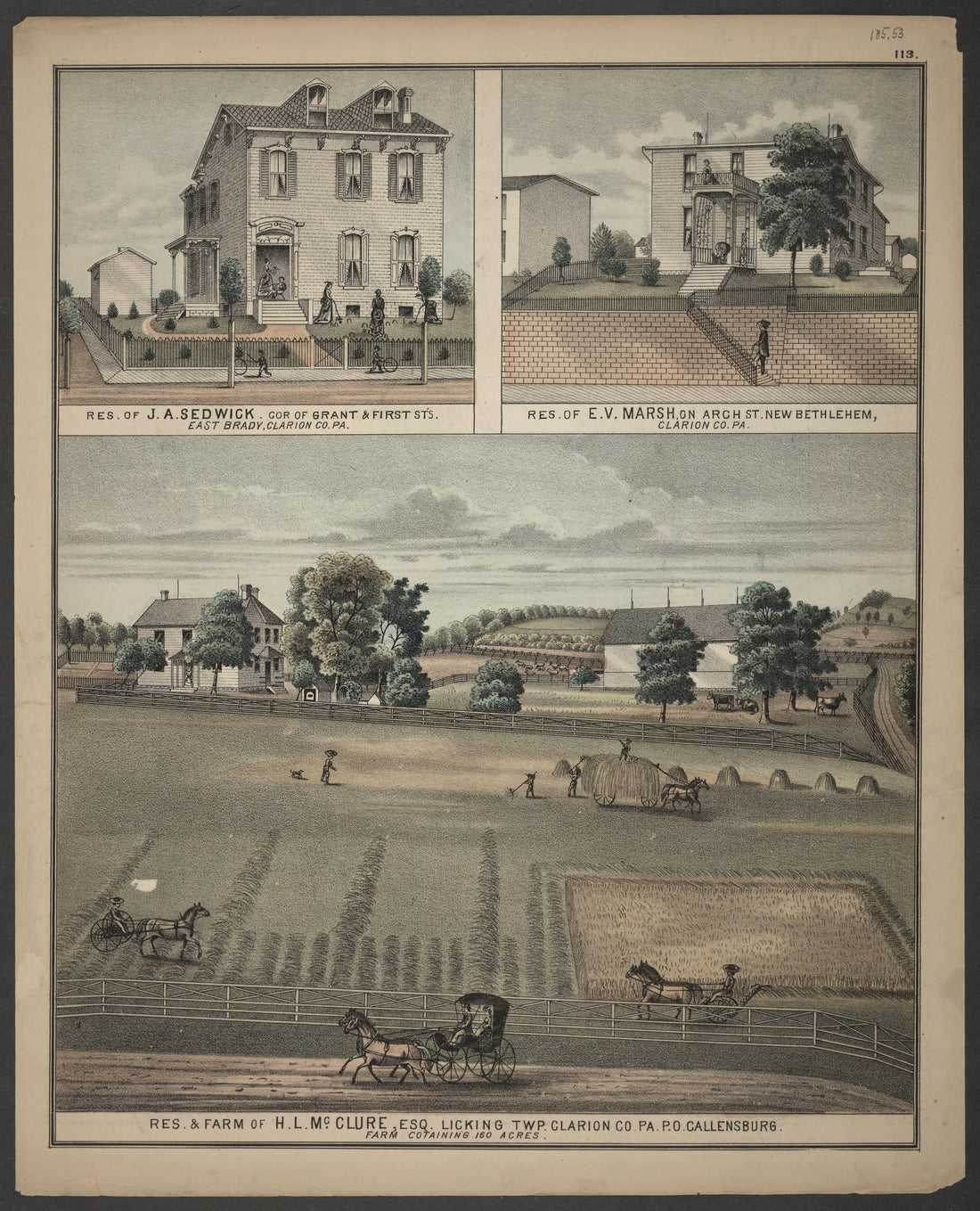 J.A. Sedwick, E.V. Marsh and H.L. McClure Residences from Caldwell&