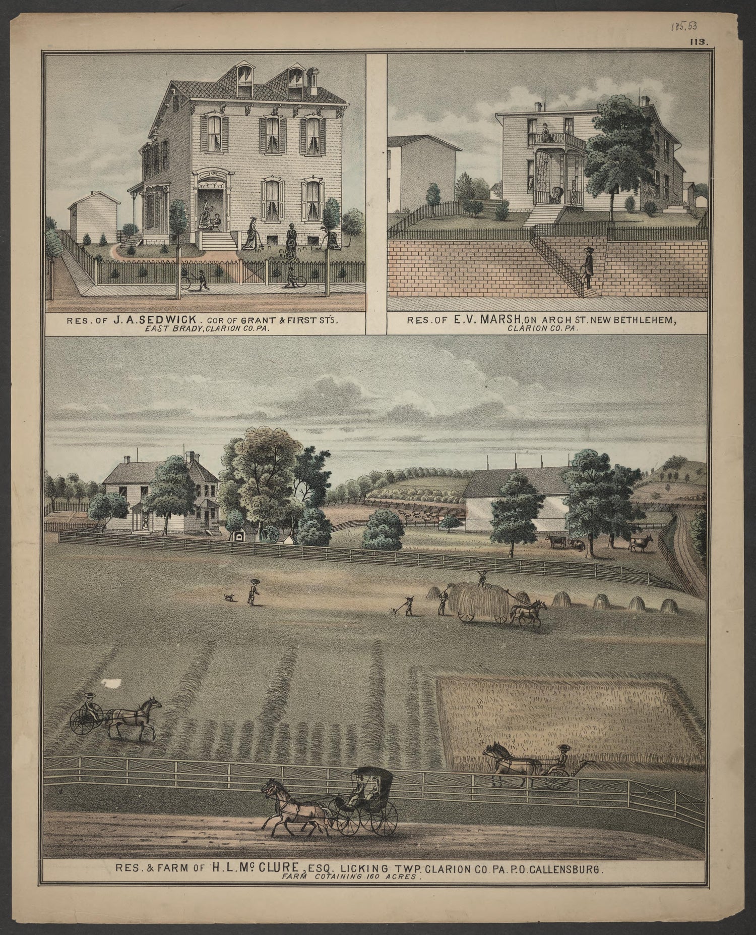 J.A. Sedwick, E.V. Marsh and H.L. McClure Residences from Caldwell&
