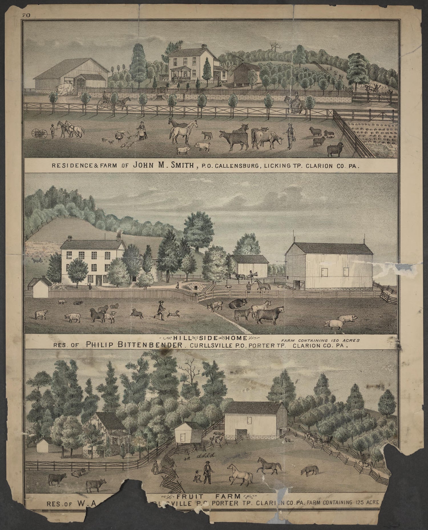 John M. Smith, Philip Bittenbender and W. A. ? Residences from Caldwell&