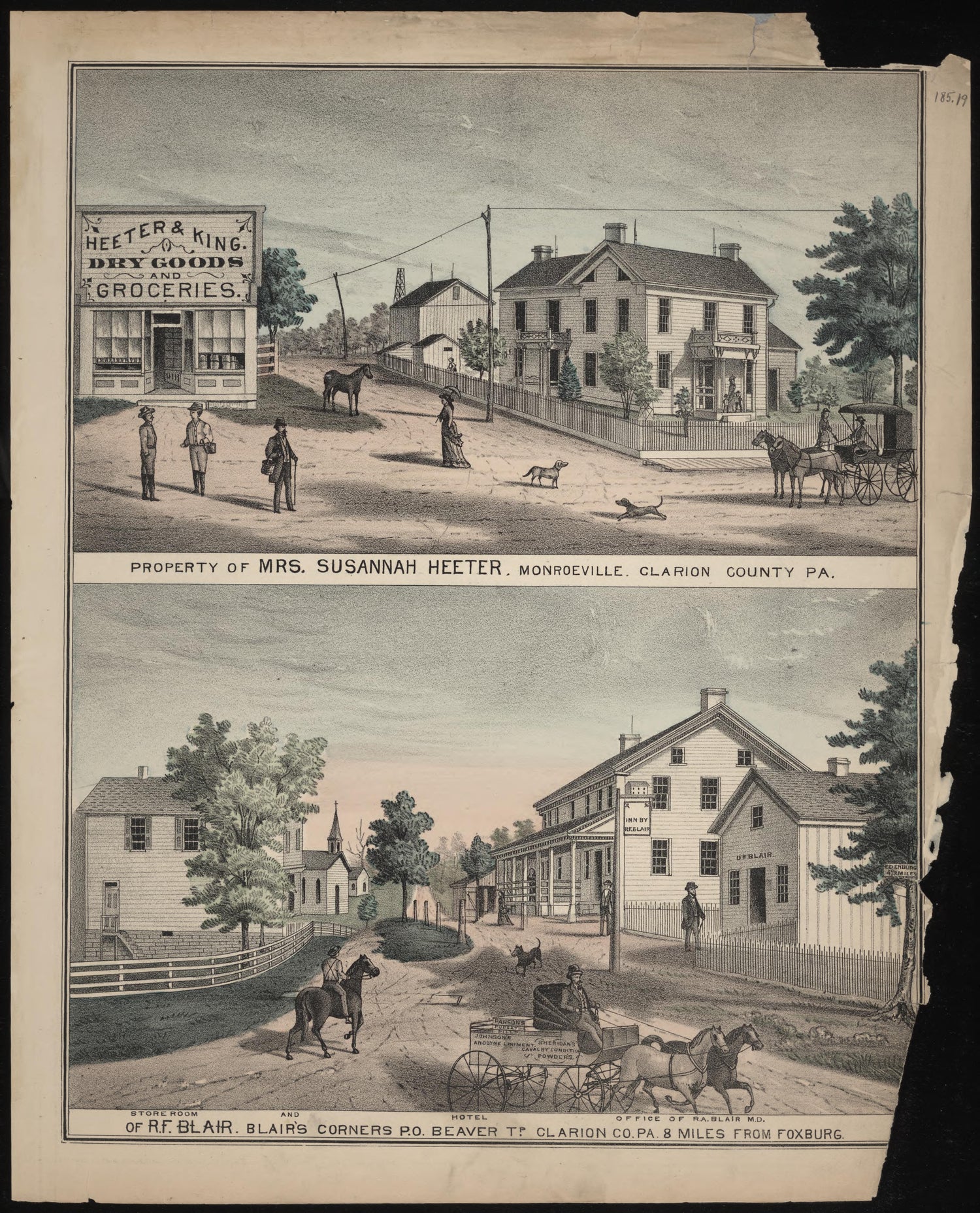 Mrs. Susannah Heeter and R.F. Blair Businesses from Caldwell&