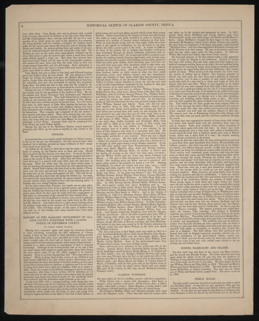 Historical Sketch of Clarion County, Pa.--2 from Caldwell&