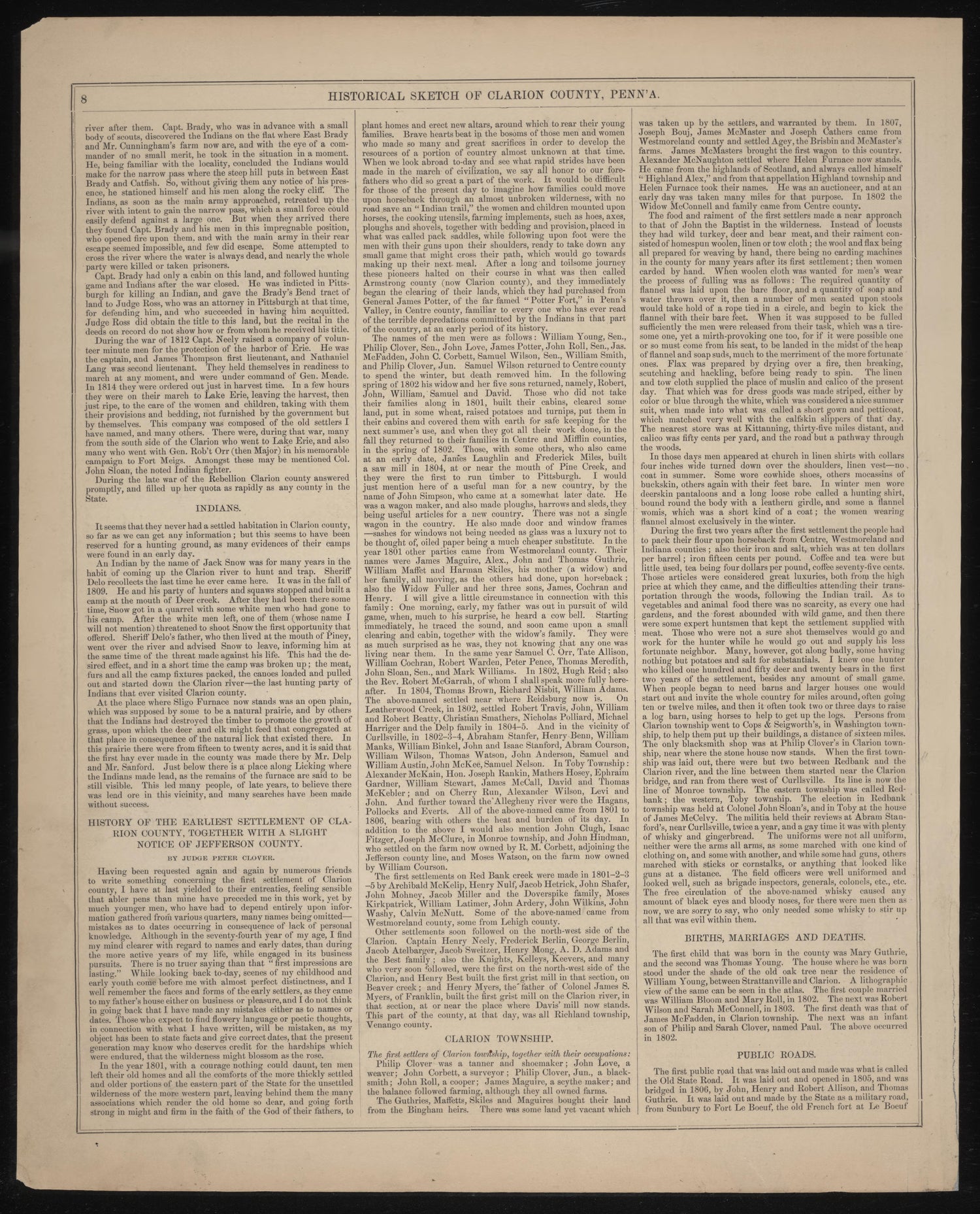 Historical Sketch of Clarion County, Pa.--2 from Caldwell&