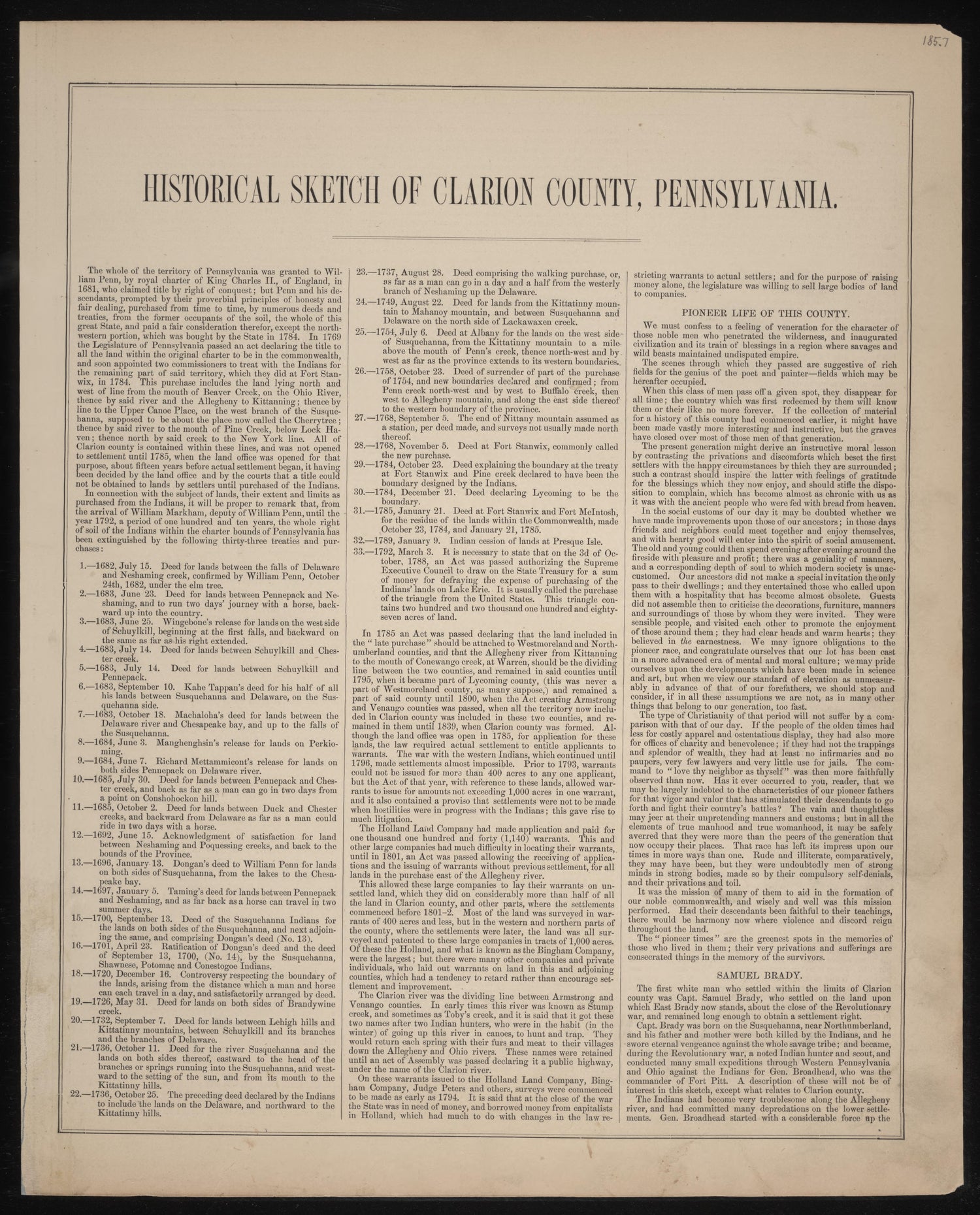 Historical Sketch of Clarion County, Pa.--1 from Caldwell&