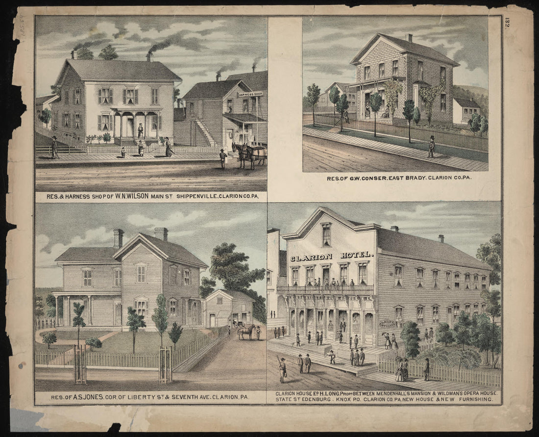 W.N. Wilson, G.W. Conser, A.S. Jones Residences and Clarion House from Caldwell&