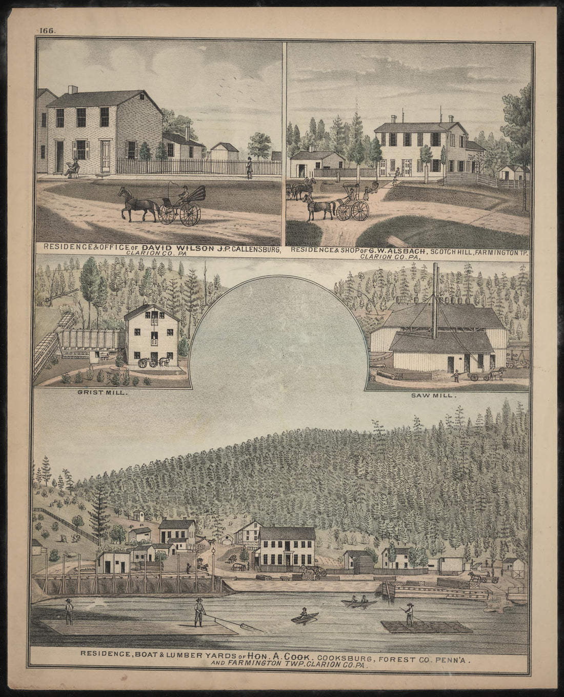 David Wilson, G.W. Alsbach, and A. Cook Residences from Caldwell&