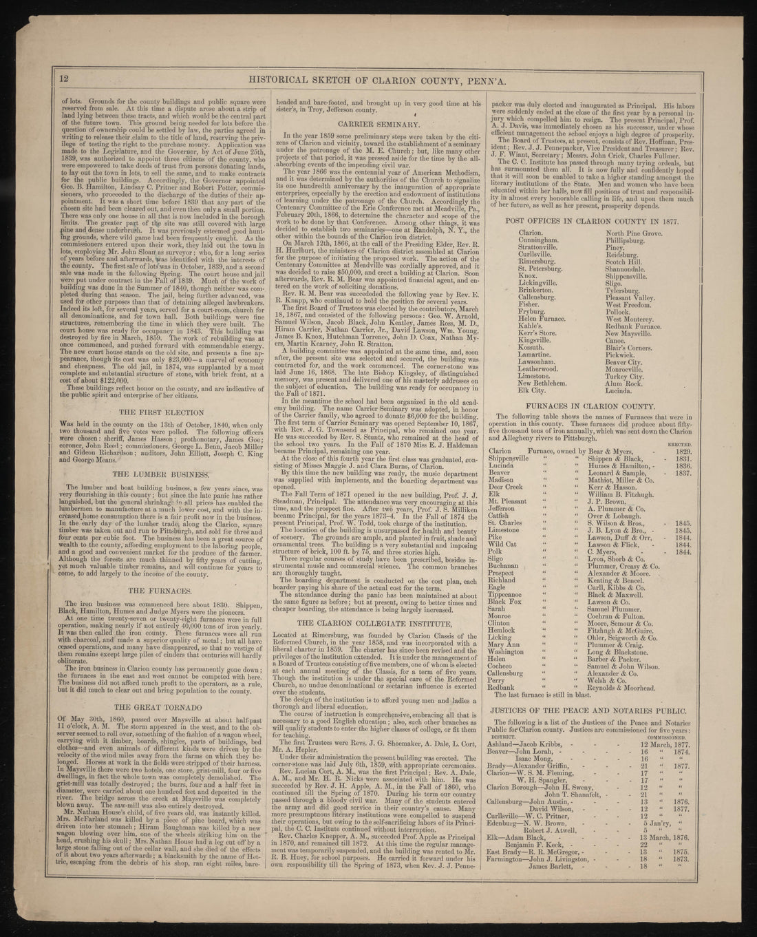 Historical Sketch of Clarion County, Pa.--4 from Caldwell&