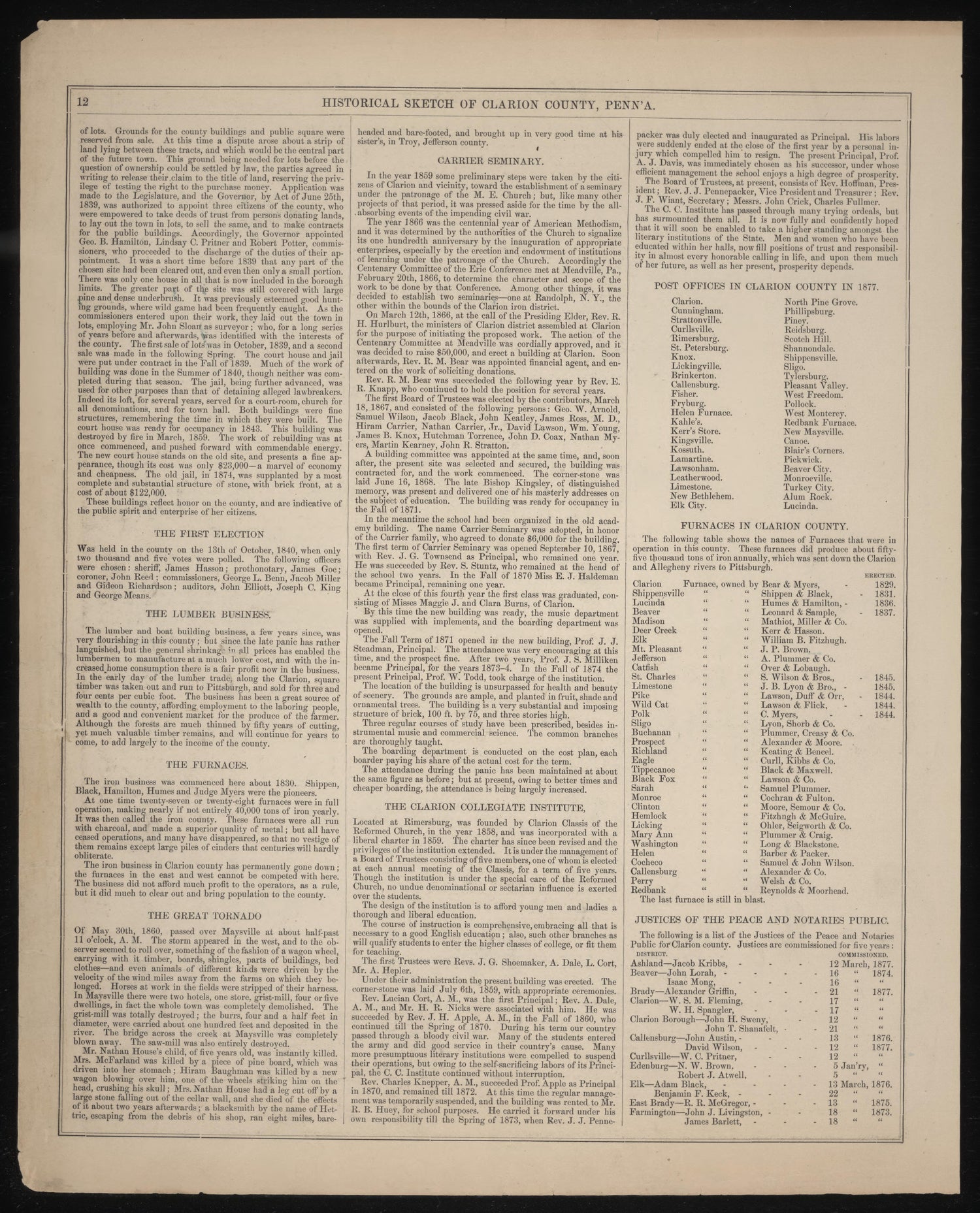 Historical Sketch of Clarion County, Pa.--4 from Caldwell&