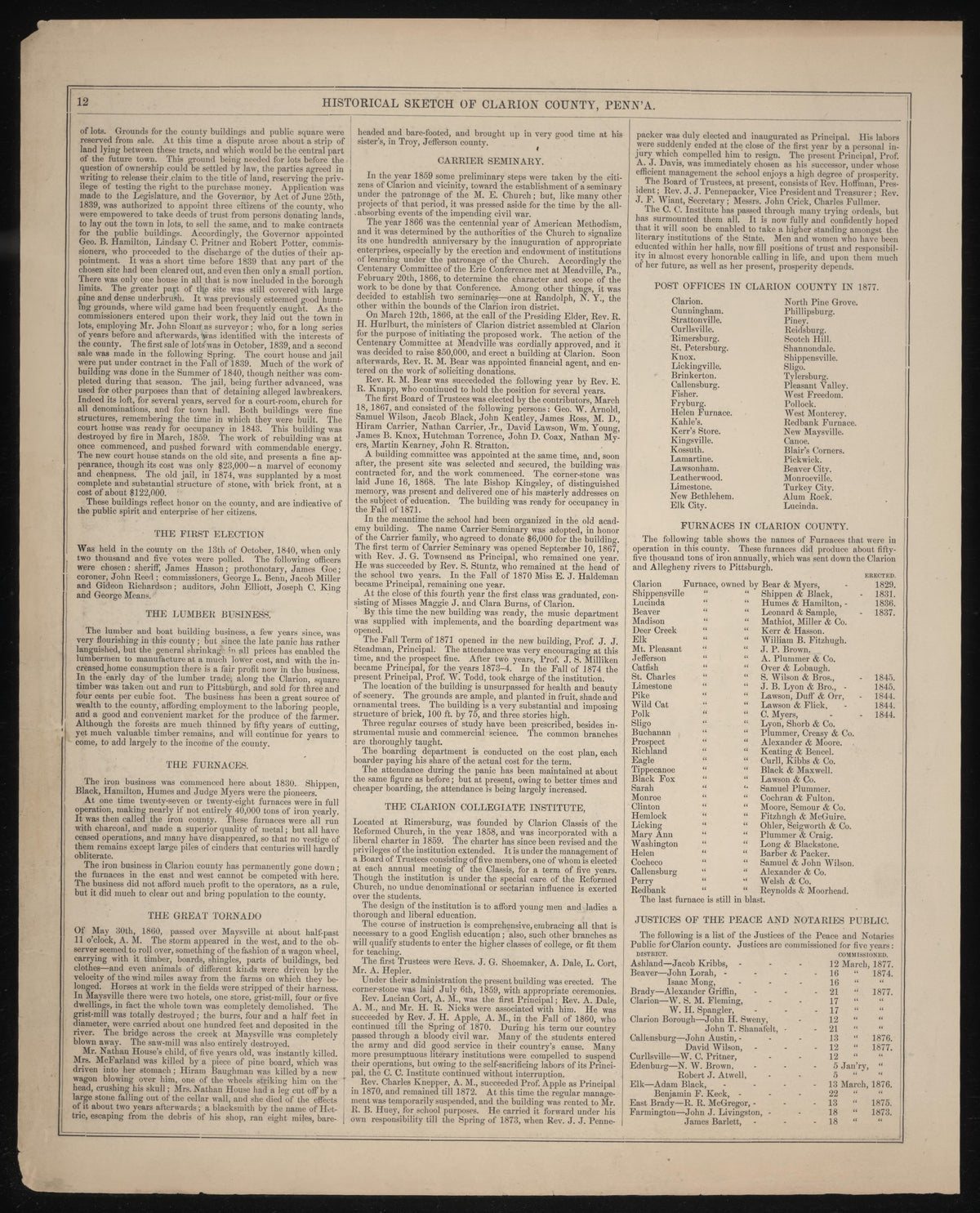 Historical Sketch of Clarion County, Pa.--4 from Caldwell&