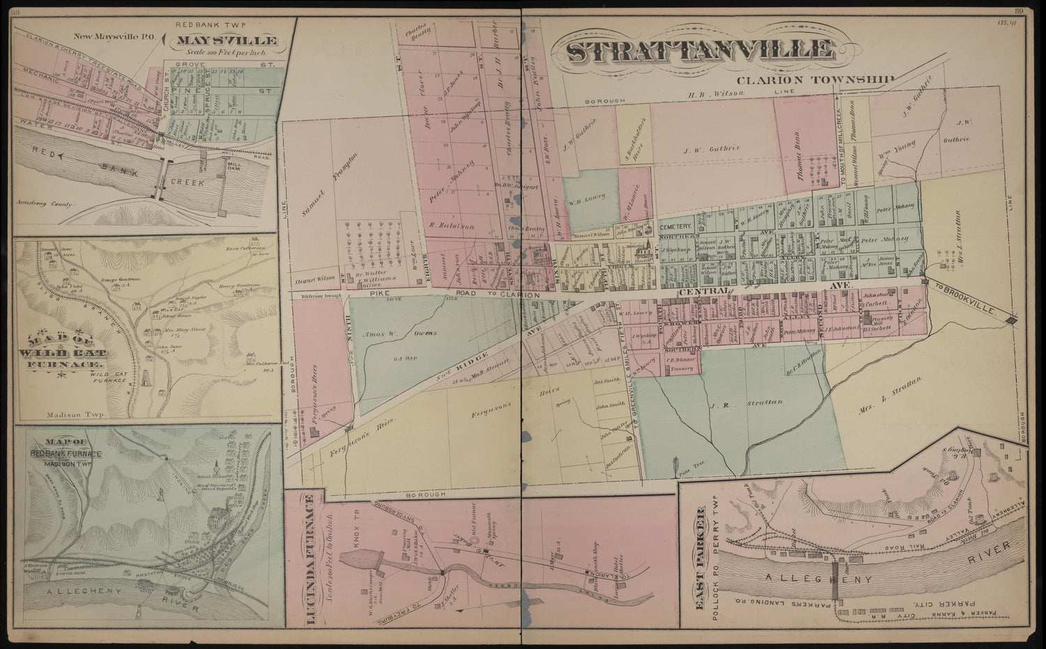 Maysville, Strattanville, Wild Cat Furance, Red Bank Furance, Lucinda Furance from Caldwell&