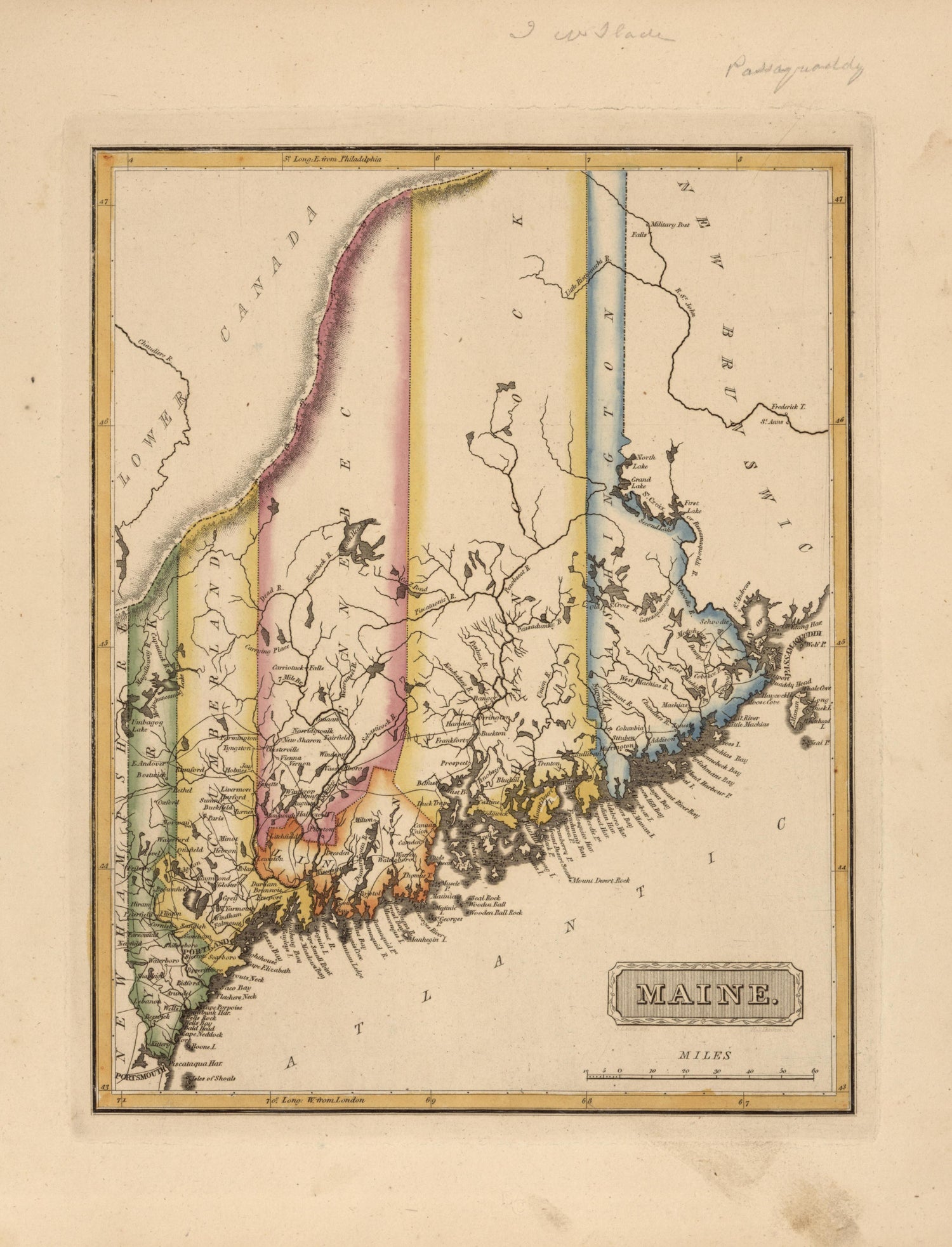 Maine from a New and Elegant General Atlas, Containing Maps of Each of the United States 1817 by Relic Map Company