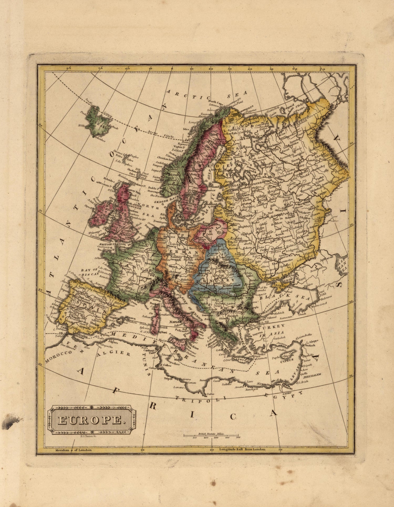Europe from a New and Elegant General Atlas, Containing Maps of Each of the United States 1817 by Relic Map Company