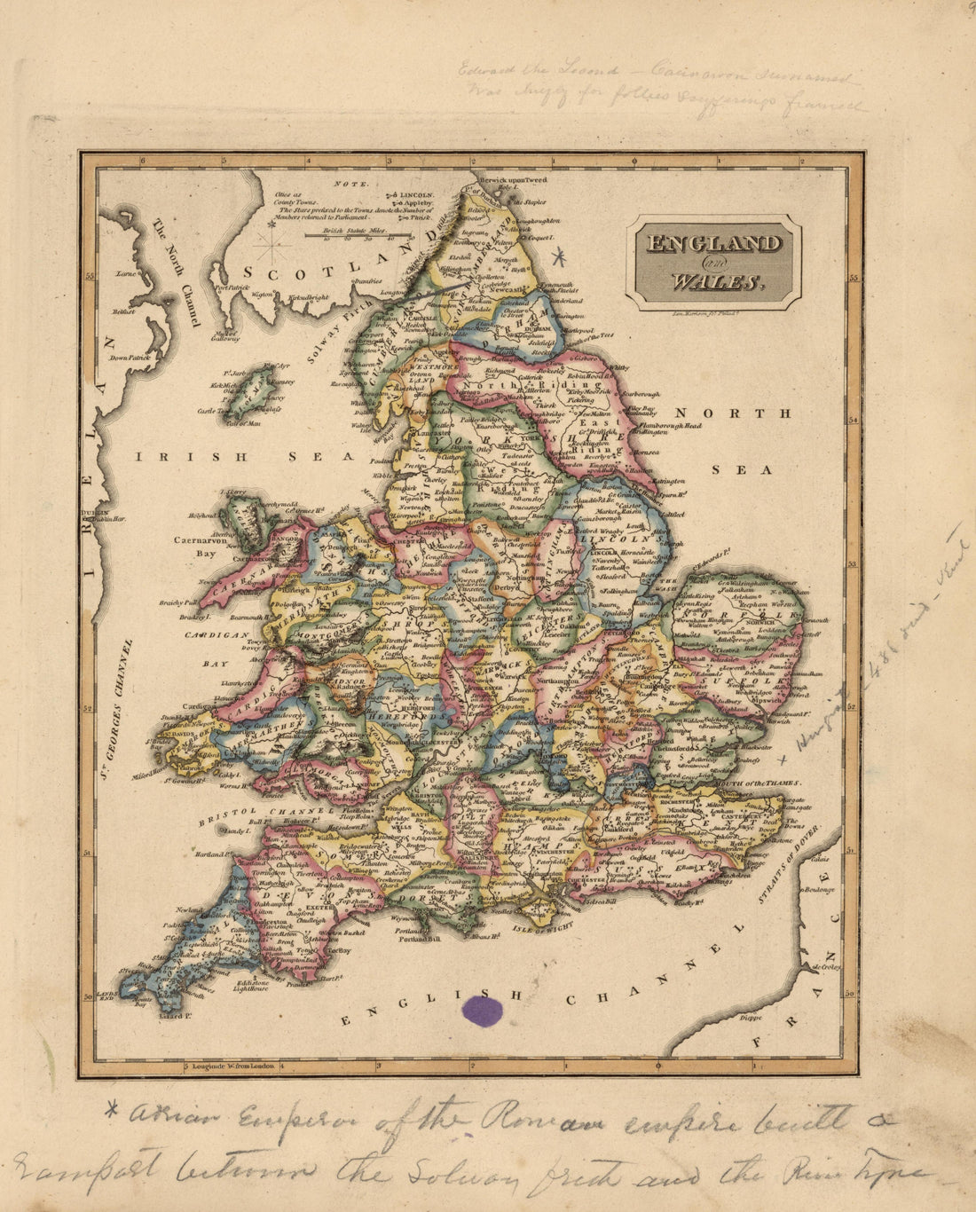 England and Wales from a New and Elegant General Atlas, Containing Maps of Each of the United States 1817 by Relic Map Company