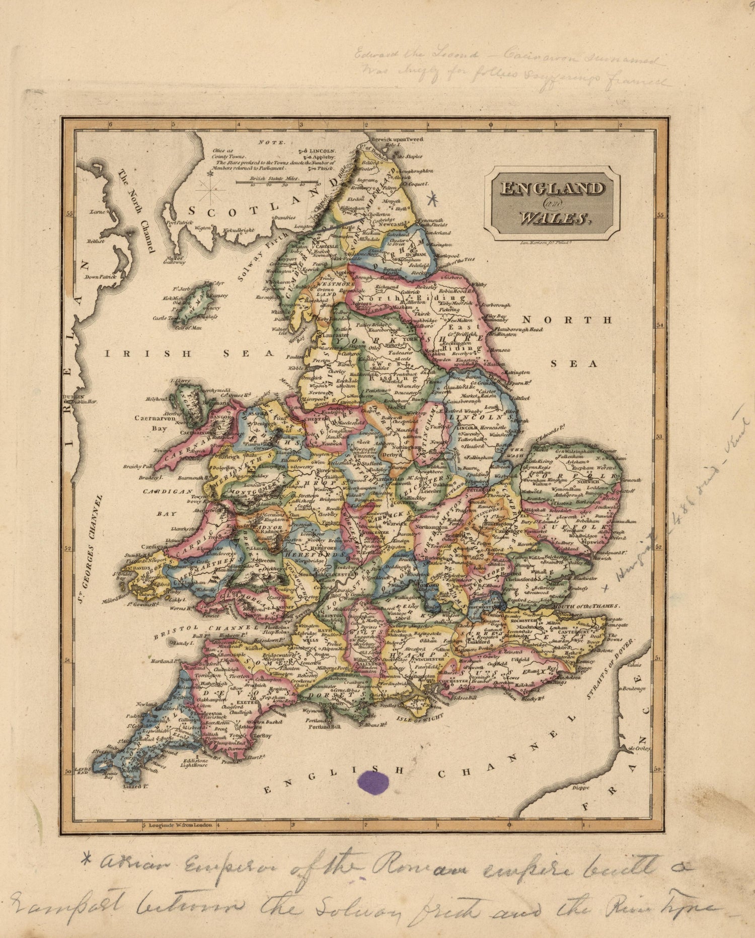England and Wales from a New and Elegant General Atlas, Containing Maps of Each of the United States 1817 by Relic Map Company
