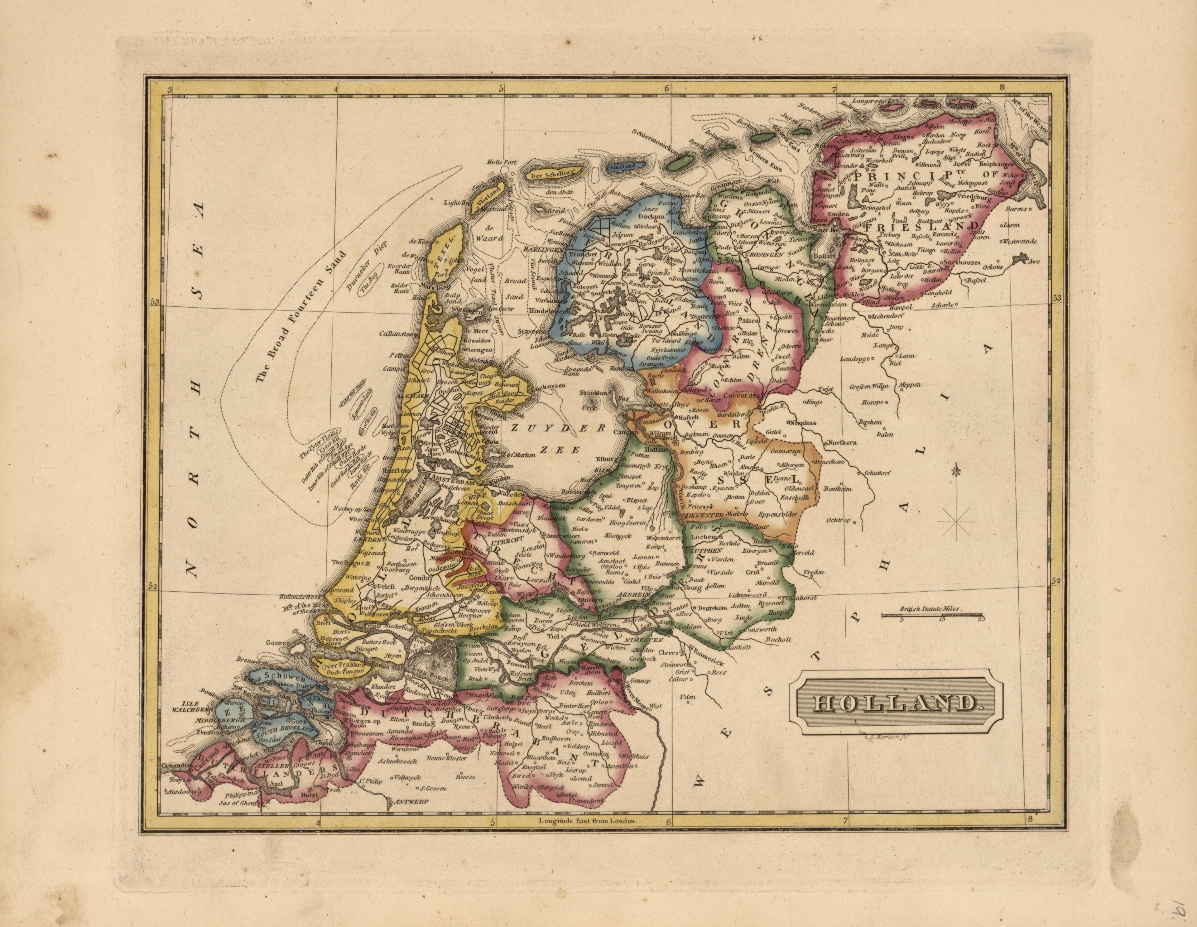 Holland from a New and Elegant General Atlas, Containing Maps of Each of the United States 1817 by Relic Map Company