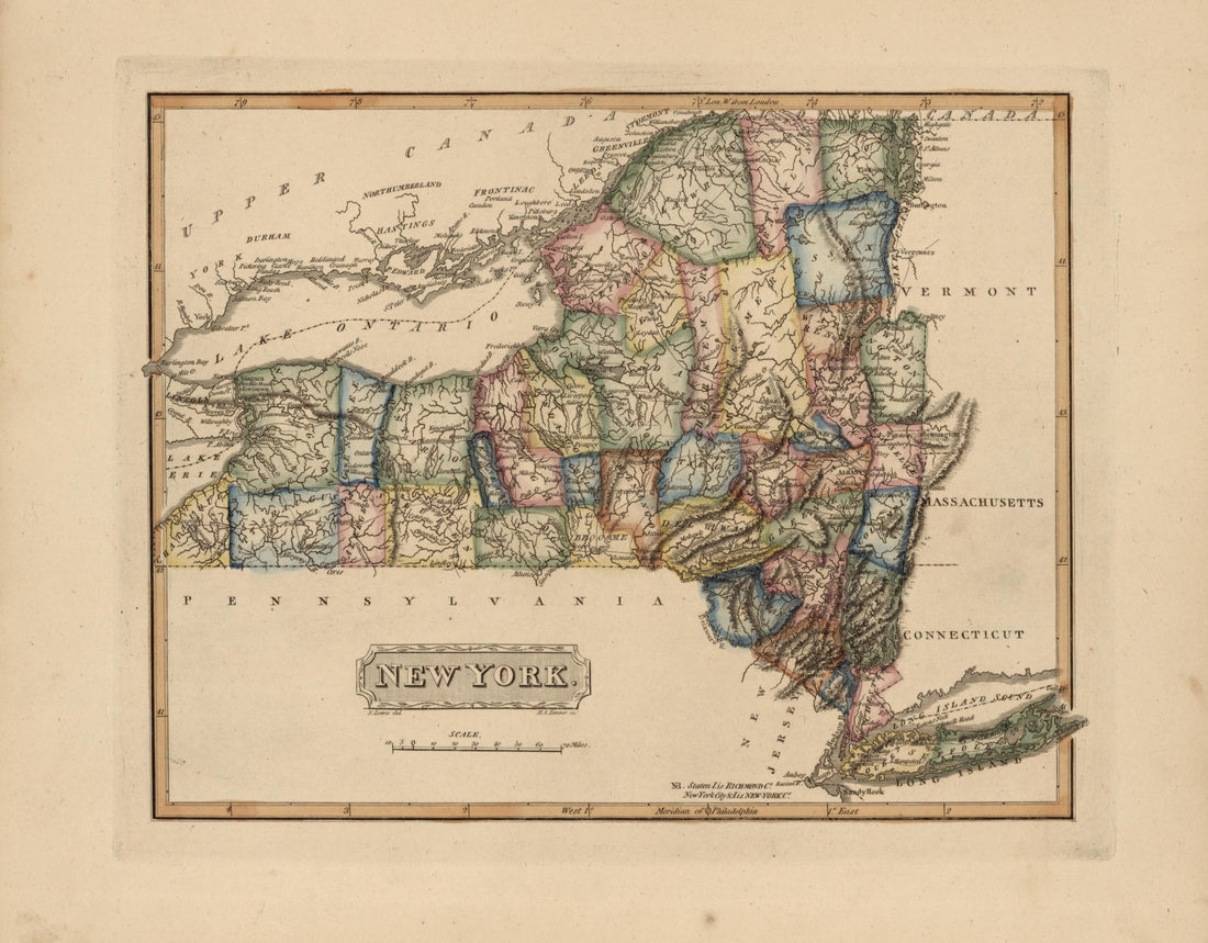 New York from a New and Elegant General Atlas, Containing Maps of Each of the United States 1817 by Relic Map Company