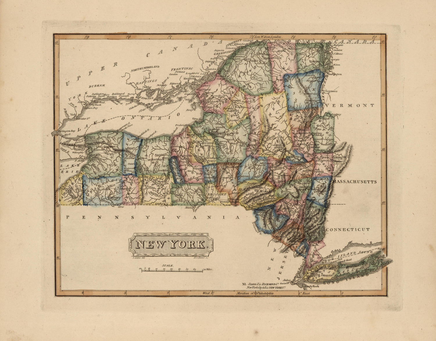 New York from a New and Elegant General Atlas, Containing Maps of Each of the United States 1817 by Relic Map Company