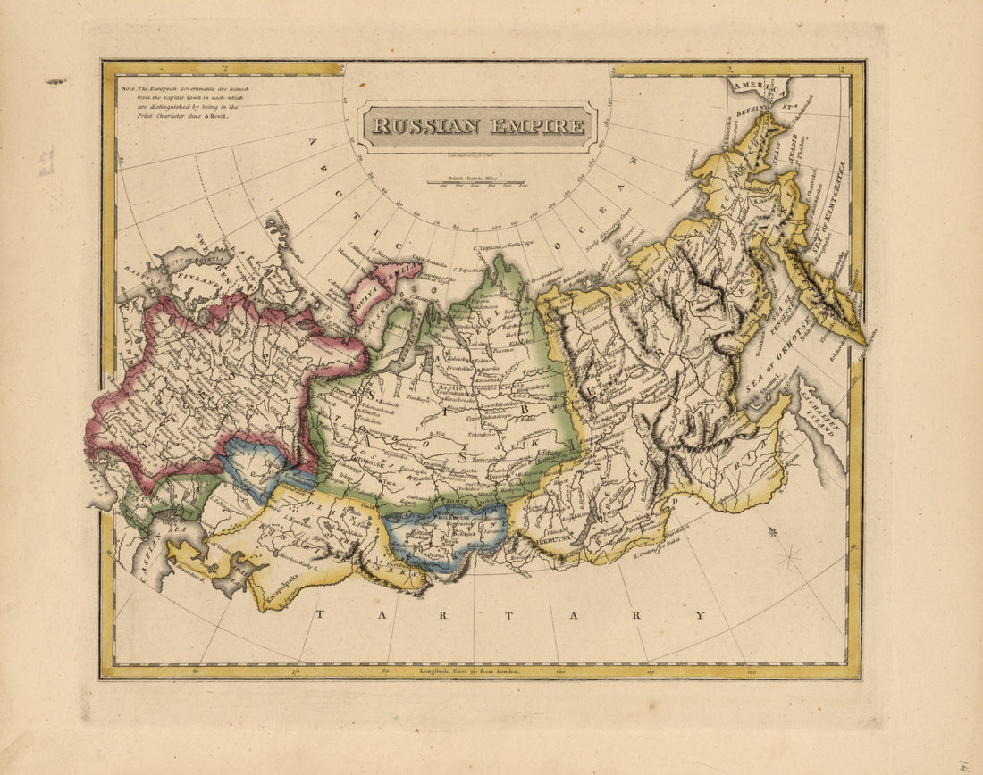 Russian Empire from a New and Elegant General Atlas, Containing Maps of Each of the United States 1817 by Relic Map Company