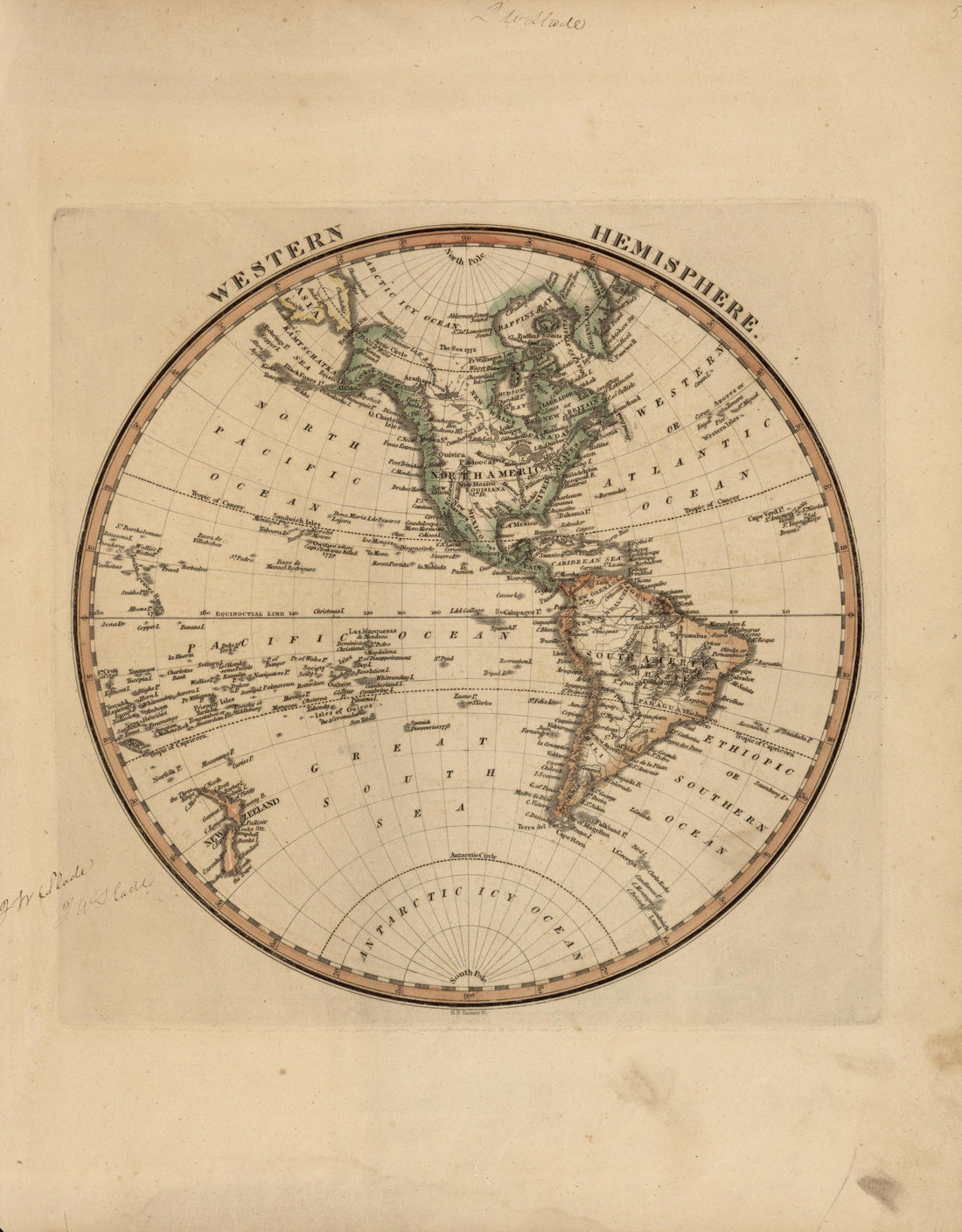 Western Hemisphere from a New and Elegant General Atlas, Containing Maps of Each of the United States 1817 by Relic Map Company