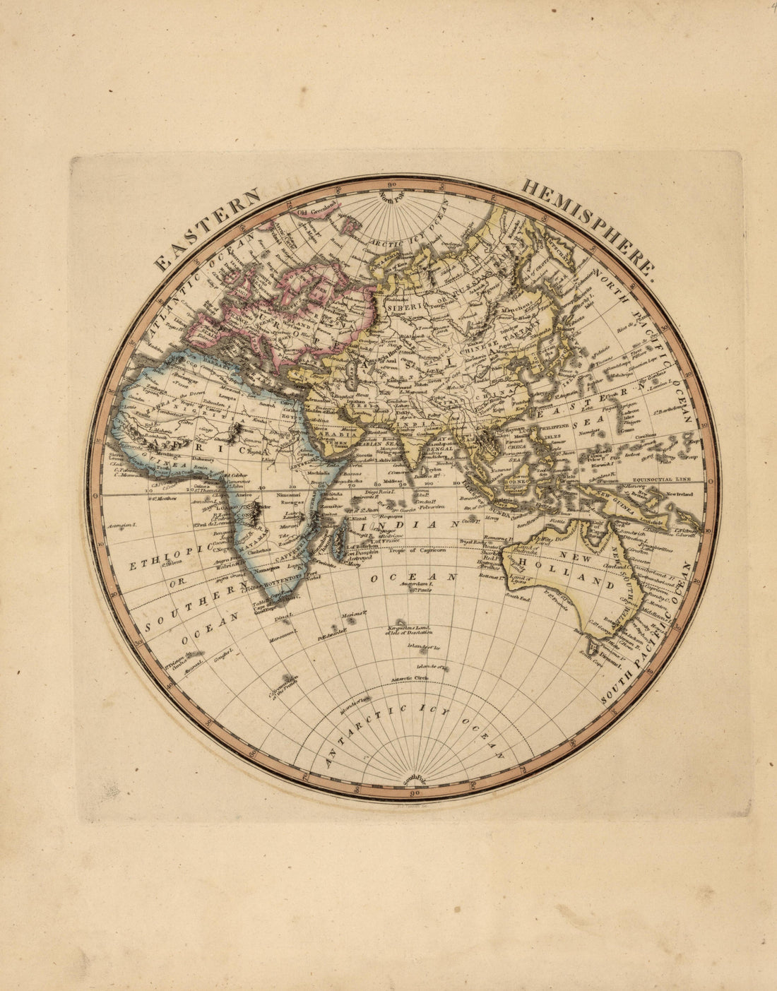 Eastern Hemisphere from a New and Elegant General Atlas, Containing Maps of Each of the United States 1817 by Relic Map Company